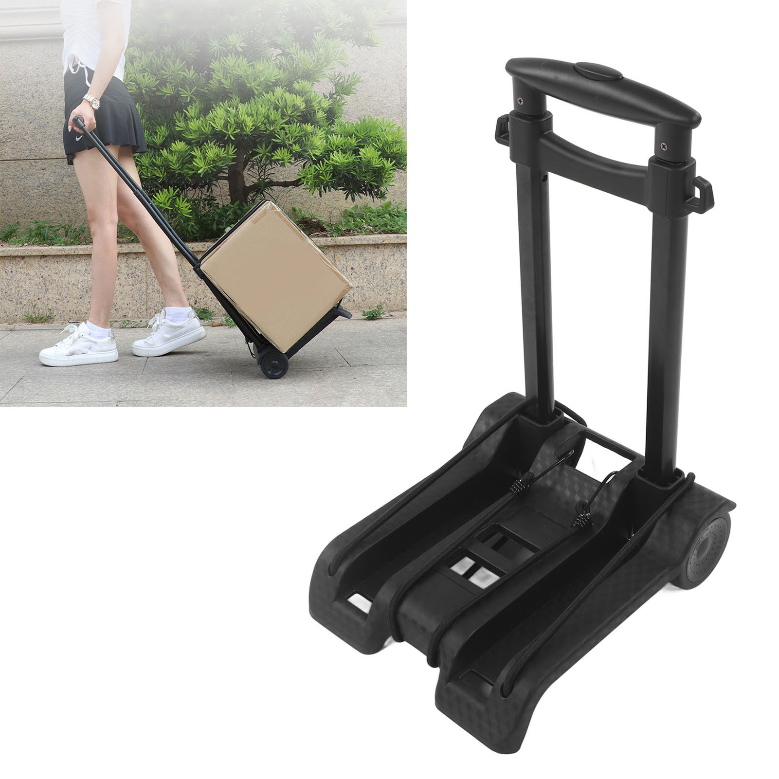 Dieser Zweirädrige, Faltbare Gepäckwagen Ist Ein Leichter Und Kompakter Mini-trolley, Der Problemlos In Einen Rucksack Passt. Er Ist Ideal Für Reisen, Umzüge, Camping Und Den Einsatz Im Büro Oder In D