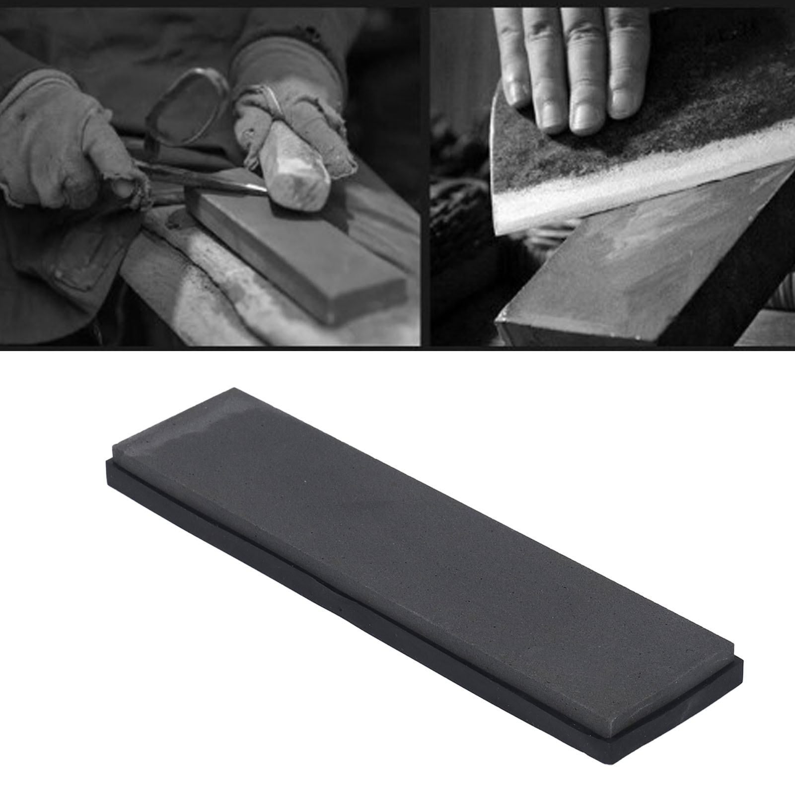 Schleifstein Aus Borcarbid, Körnung 800, 200 X 50 X 12 Mm, Mit Gummifuß, Professioneller Küchenmesserschärfer.