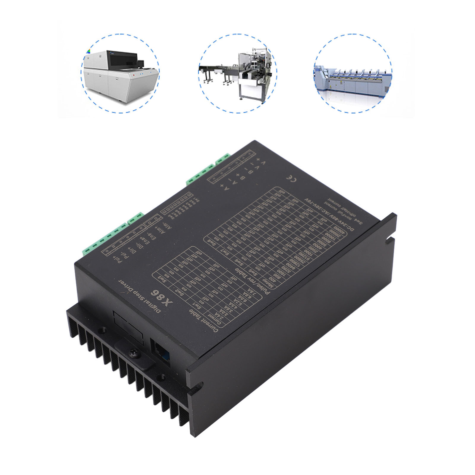 X86-schrittmotorsteuerung, 51200 Mikroschritte, 7,8 A Stromstärke, Zweiphasig, Dc 24–80 V / Ac 20–70 V