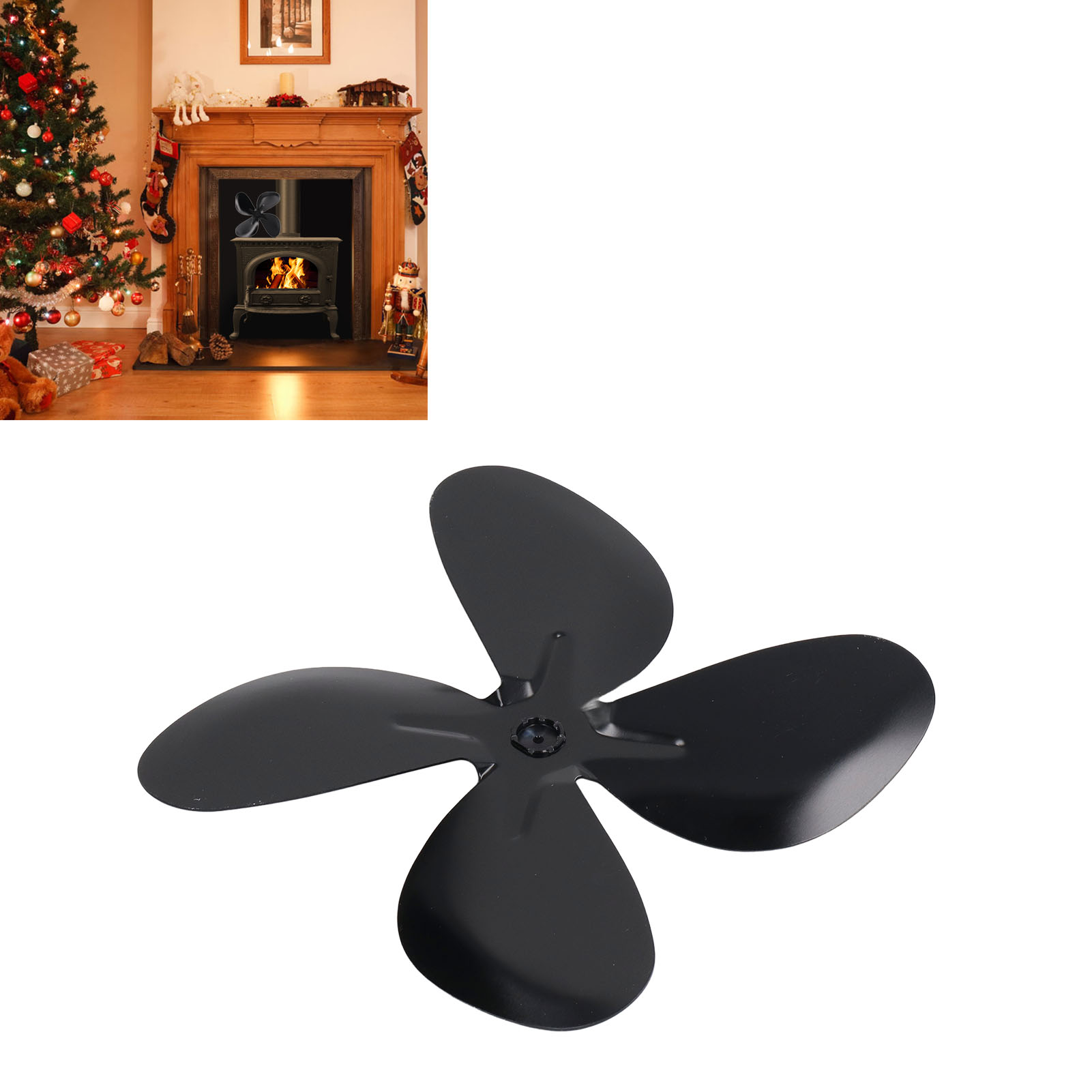 Schwarze Kaminventilatorflügel, Zubehör Für Ventilatorflügel Aus Aluminiumlegierung, Ventilatorflügel Aus Aluminiumlegierung, 4 Flügel.