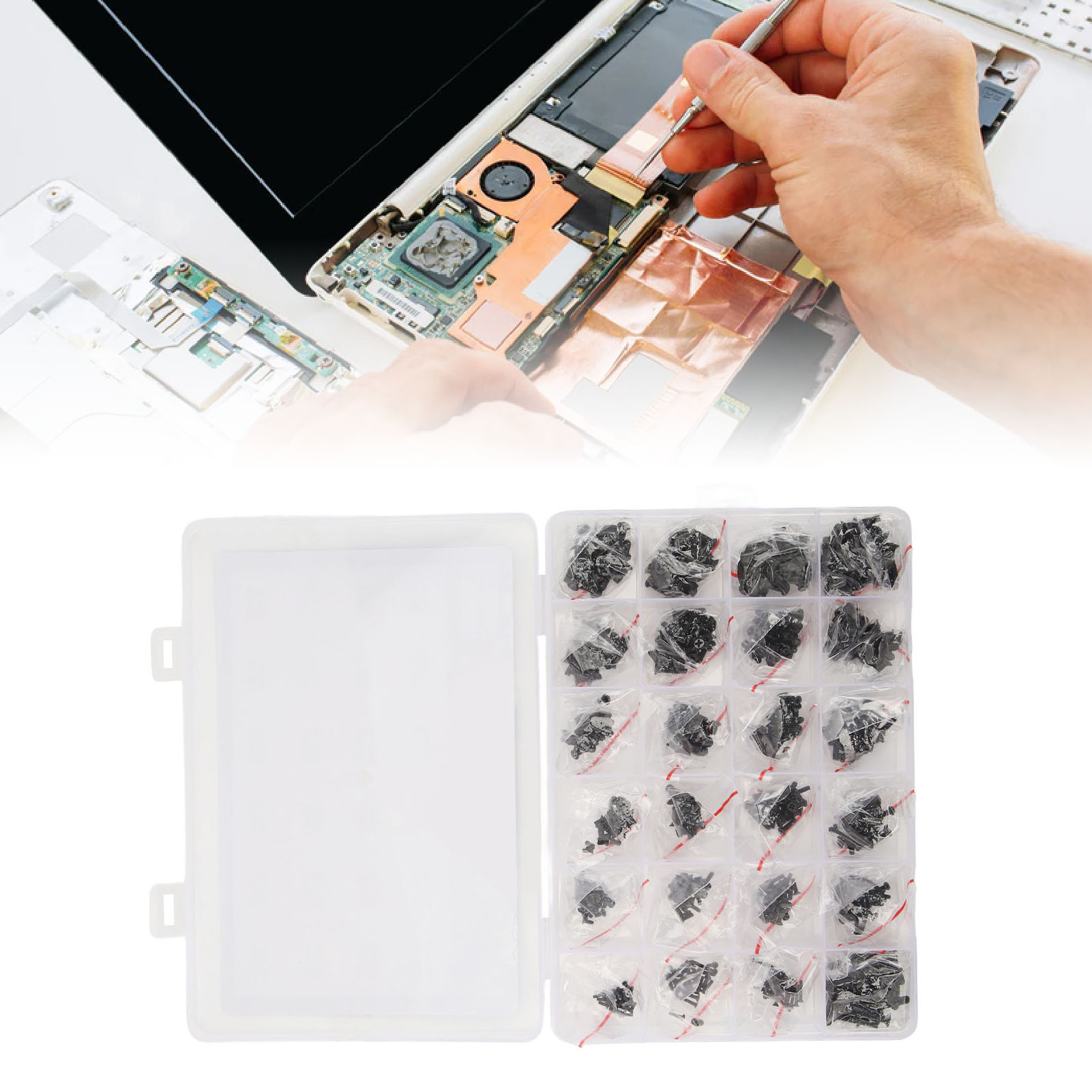 Set Mit 720 Schwarz Verchromten Phillips-flachkopfschrauben, Senkkopfschrauben, Laptopschrauben In Einer Box Und Schraubensätzen