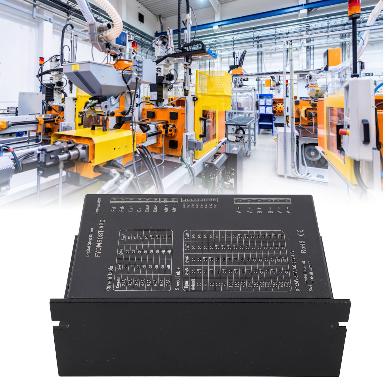 Fydm808t-apc 42/57/60v Dc/24-80v Ac Selbstgenerierender Impuls-zweiphasen-schrittmotor-controller