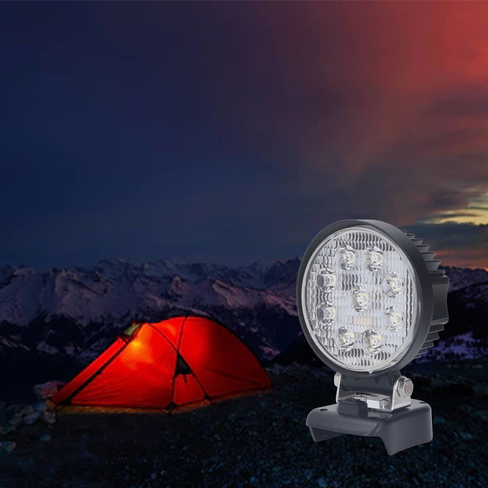 Bl1850 18v Akkubetriebene 27w 2400lm Tragbare Led-arbeitsleuchte, Geeignet Für Camping, Autoreparaturen Und Notfallsituationen.