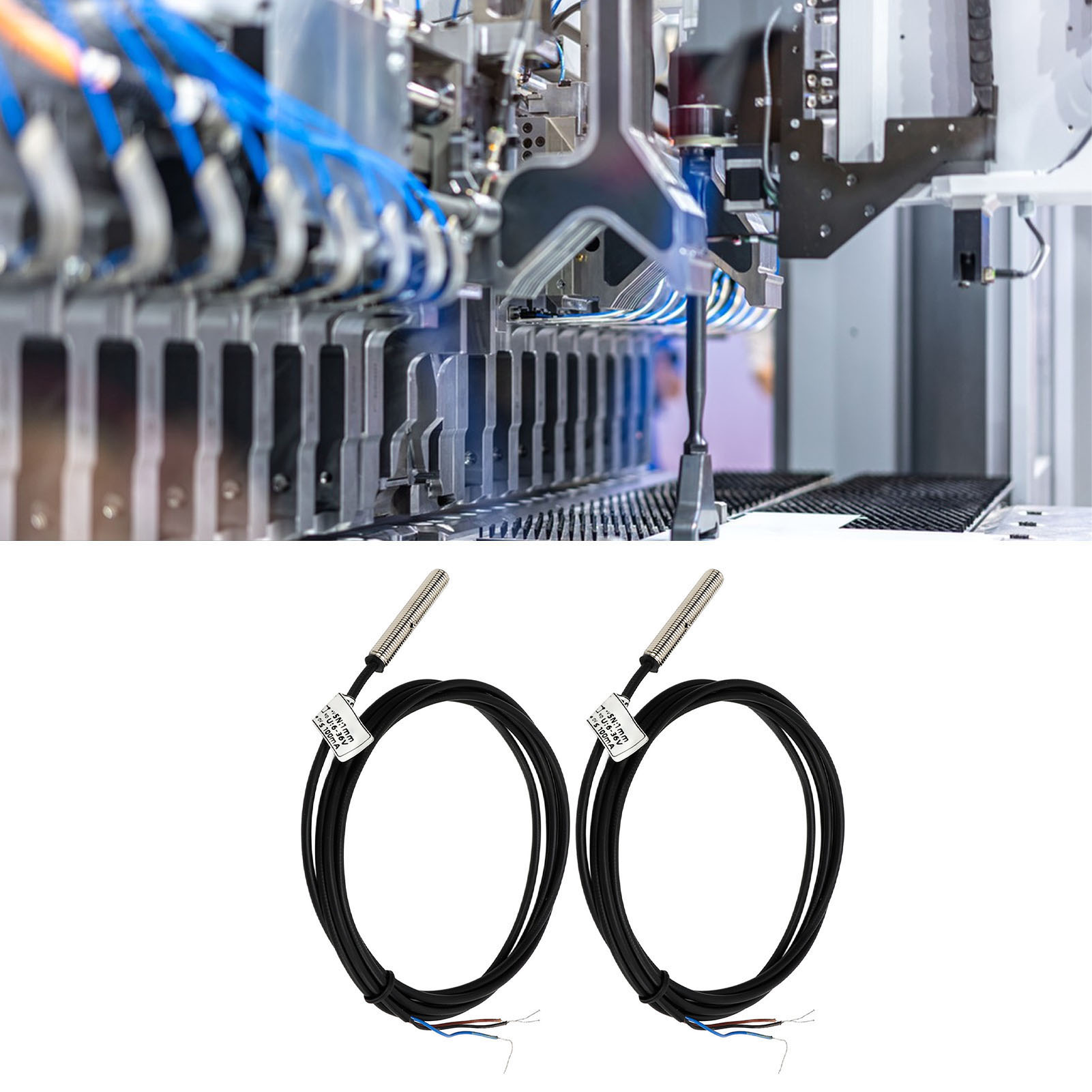 Berm@2 Sets Werden Pro Einheit Verkauft, 6 Mm Durchmesser, Flacher Kopf, Induktiver Näherungsschalter Mit Metallgehäuse, Normalerweise Offener (no) Dreidraht-npn-dc-kontakt, 6-36 Vdc, 1 Mm Erfassungsa