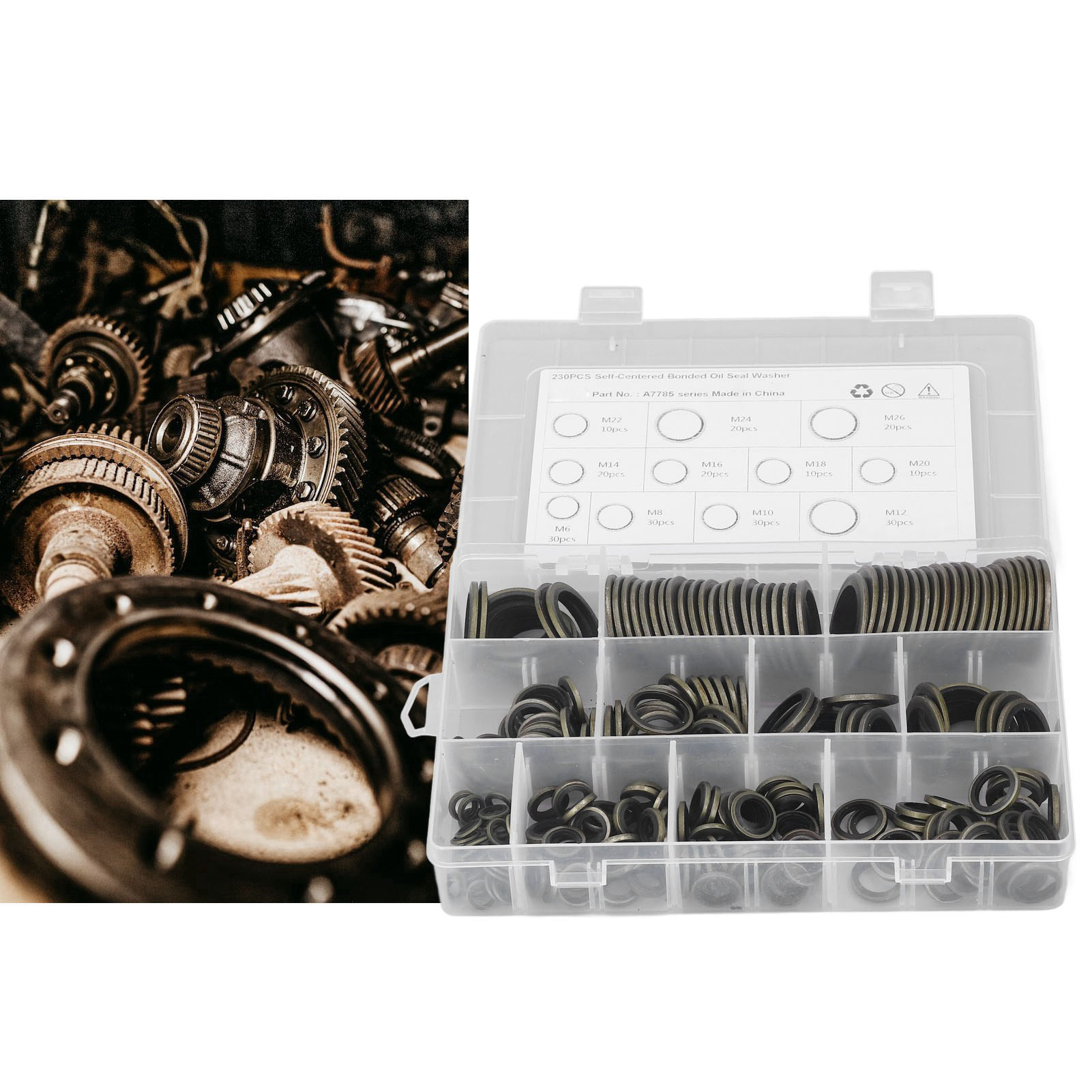 230-teiliges Set – 11 Ausführungen Von Kombinations-o-ring-dichtungen, Metall-öldichtungen Und Gummi-o-ringen