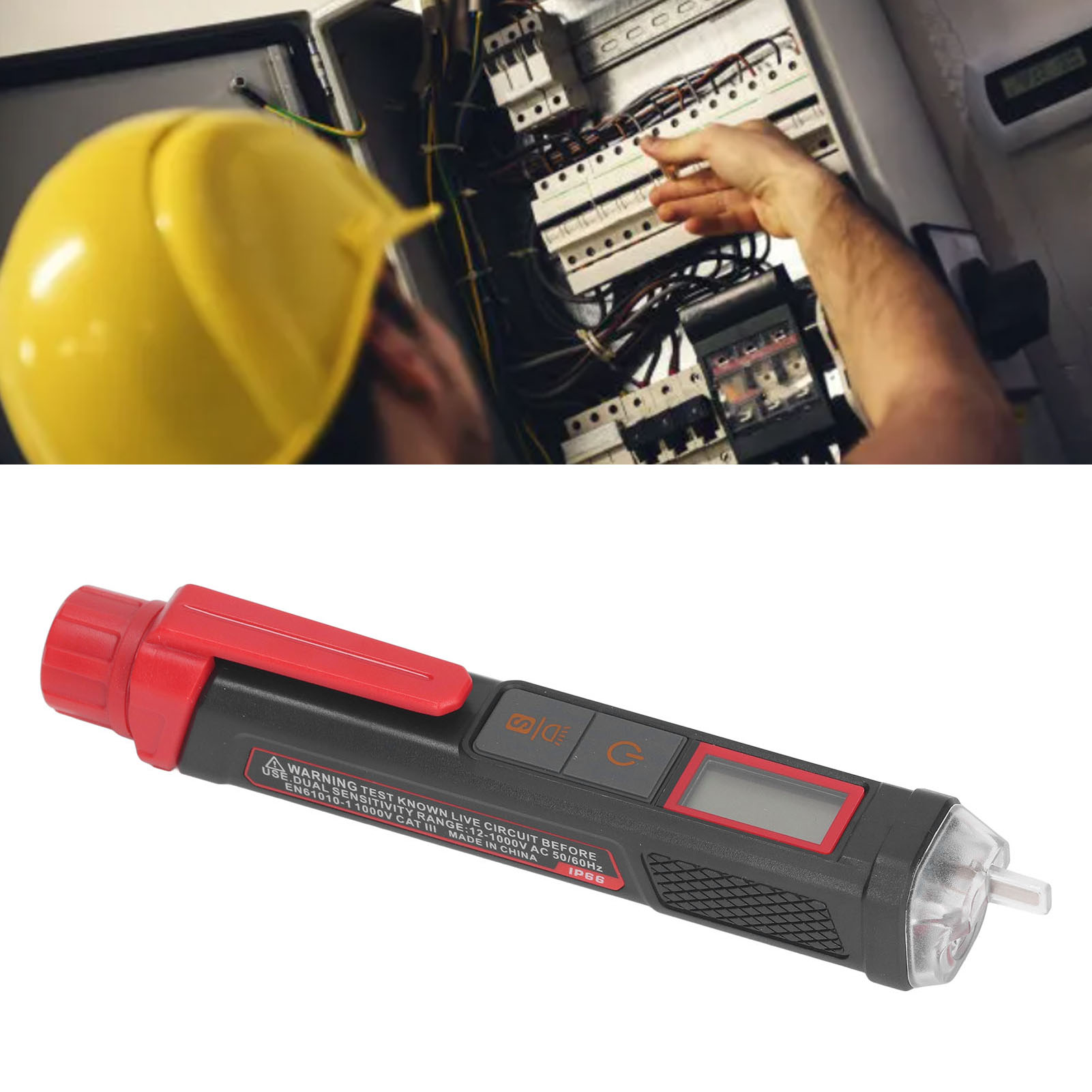 Mayilon Ht103 Wasserdichter Spannungsprüfer – Berührungsloser, Hochempfindlicher Spannungsprüfer Mit Digitalanzeige, Akustischem Und Optischem Alarm