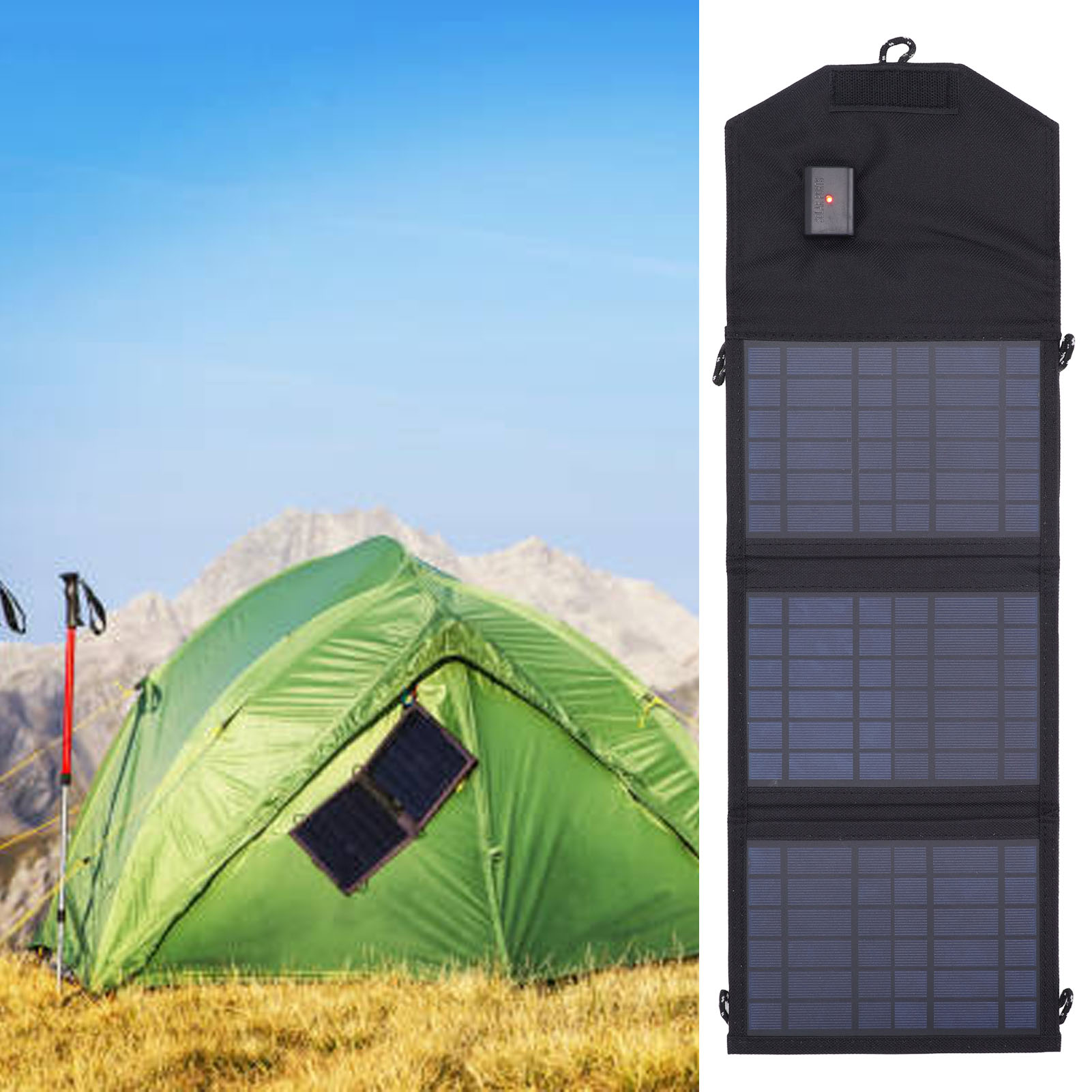 Faltbares, Tragbares 10,5-w-solarladegerät Mit Stofftasche, Usb-ausgang, 5 V 0–2 A