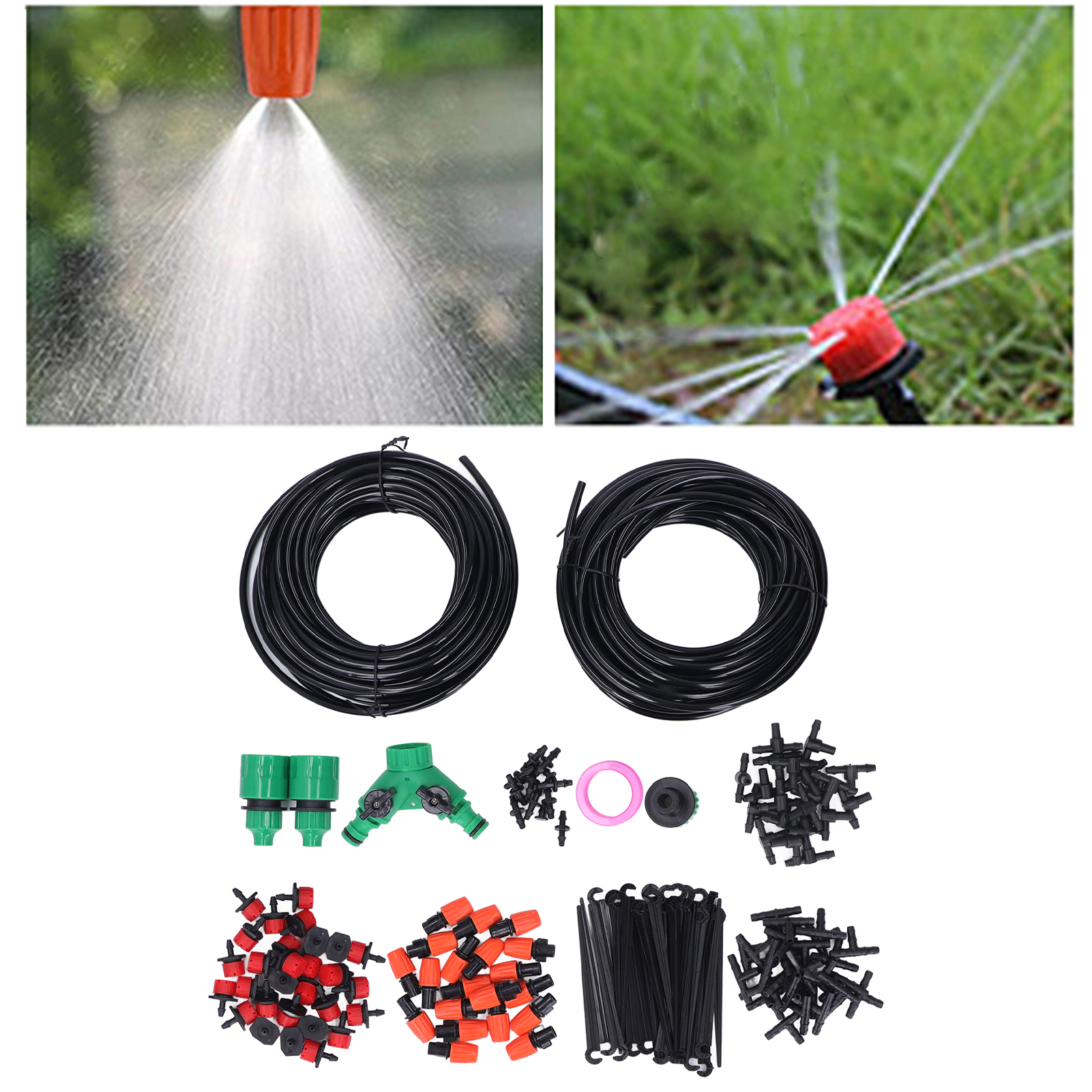 Automatisches Tropfbewässerungsset Für Landwirtschaftliche Betriebe, Mini-diy-bewässerungsset Mit Einstellbarer Länge 2 X 15 M, Wassersparendes System, Robustes Rohrbewässerungsset Für Landwirtschaftl