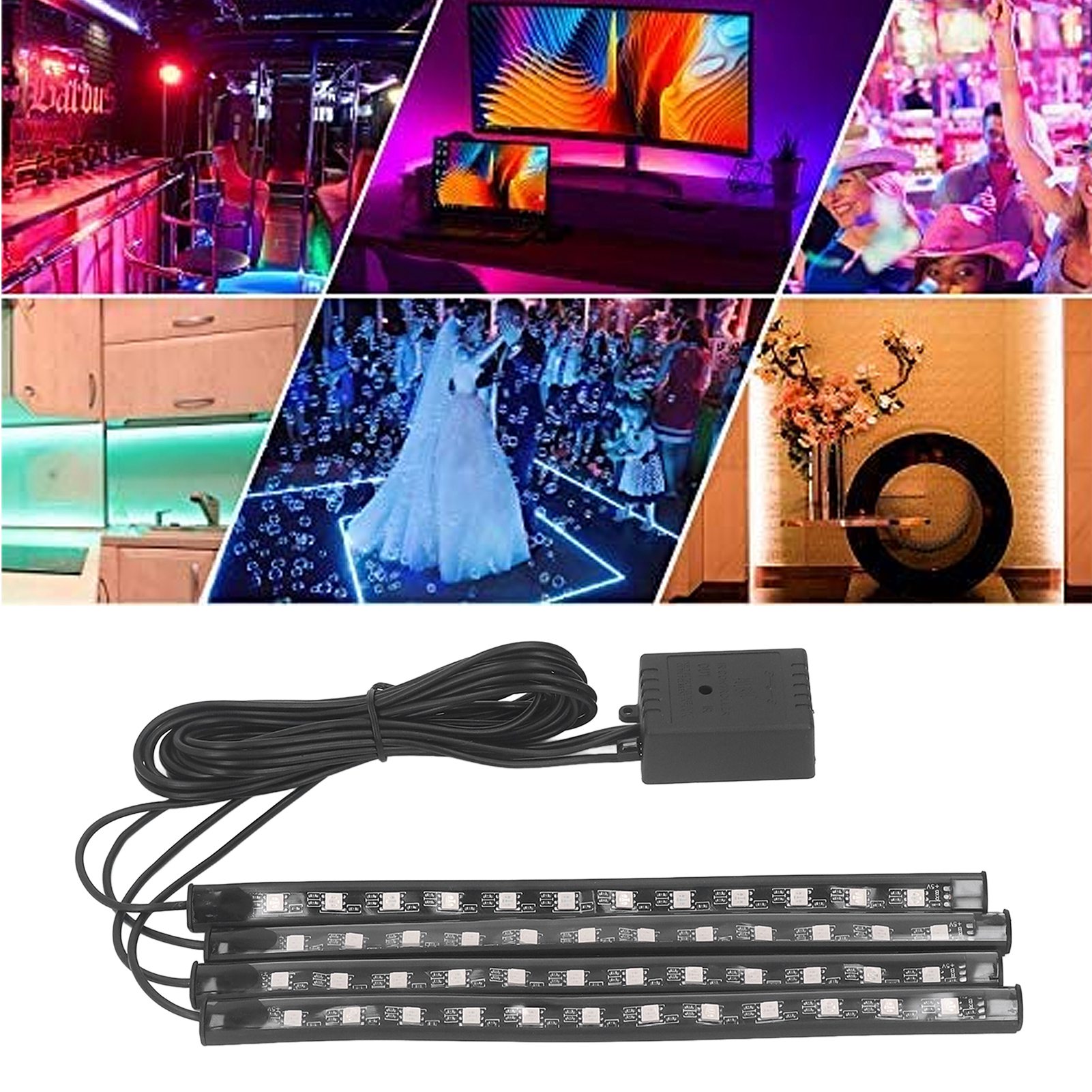 12-led-usb-lampe Mit Sprachsteuerung, Rgb 8 Farben, 48 Leds, Dc 5–12 V. Geeignet Für Reparaturen, Zum Lesen, Zur Schmuckbewertung, Für Kfz-anwendungen Usw.
