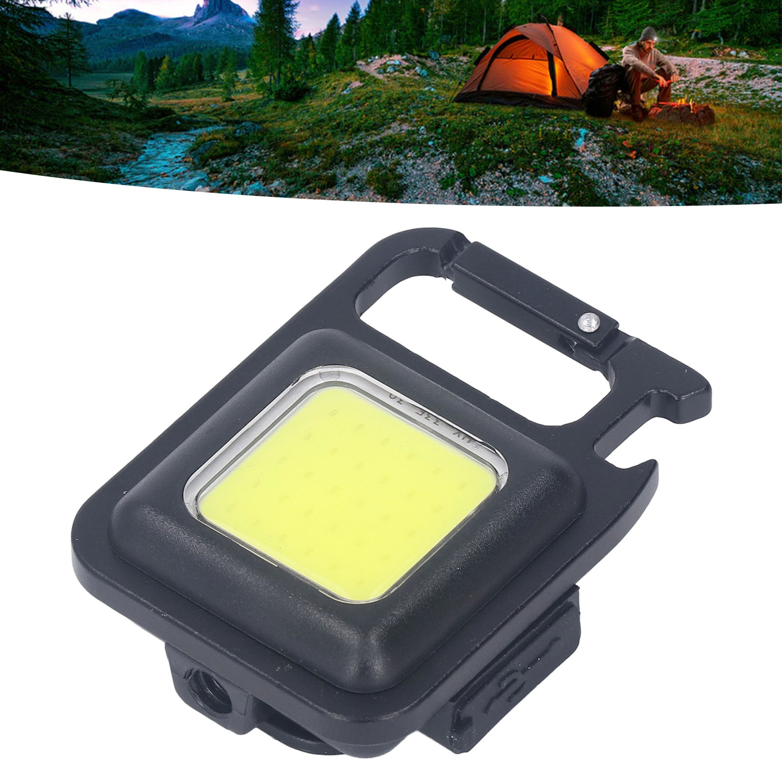 Set Mit 4 Mini-usb-schlüsselanhängerleuchten (quadratisch), 500 Mah, Hochhelle Cob-arbeitsleuchten, Multifunktionale Tragbare Campingleuchten, Notleuchten