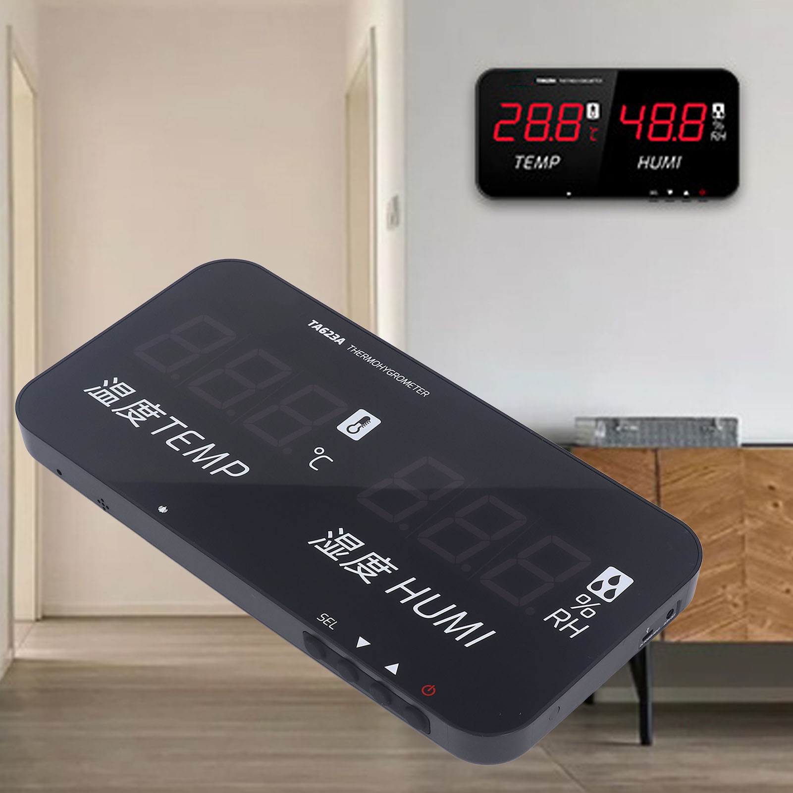 Ta623a Digitales Thermometer Und Hygrometer Mit Großem Display, Led-industriehygrometer Für Gewächshäuser