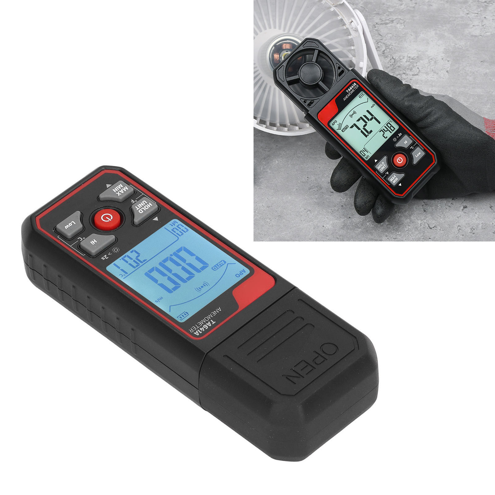 Ta641a Hochpräzisions-anemometer, Tragbares Windvolumenmessgerät