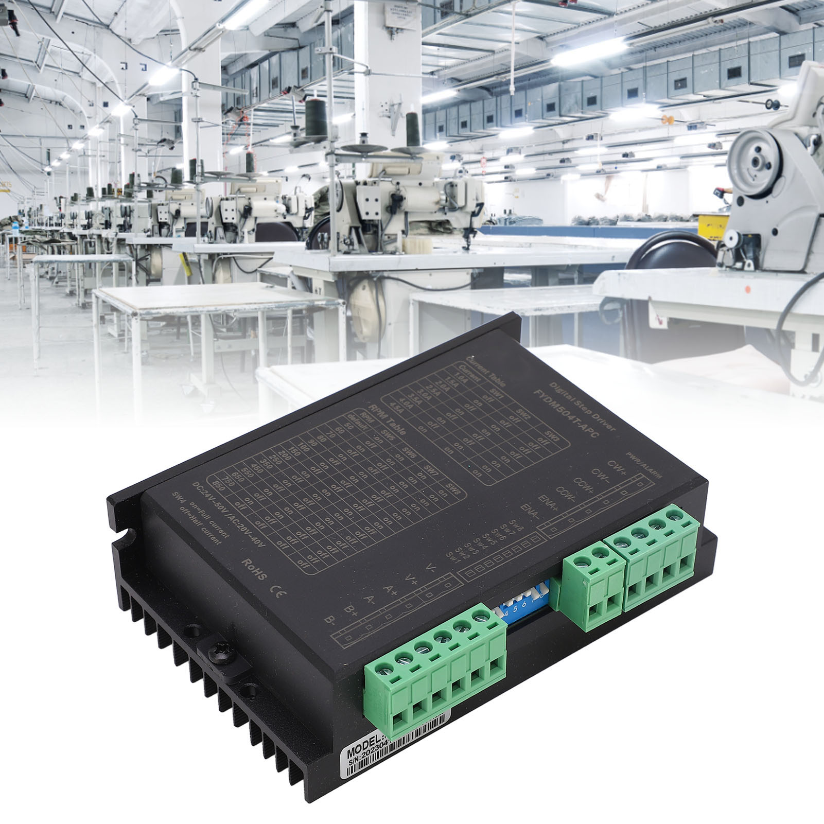 Fydm504t-apc: Zweiphasen-schrittmotortreiber Mit 42/57/86 Selbstgenerierten Impulsen Keine Speicherprogrammierbare Steuerung (sps) Erforderlich Stromversorgung: 24–50 V Dc / 20–40 V Ac