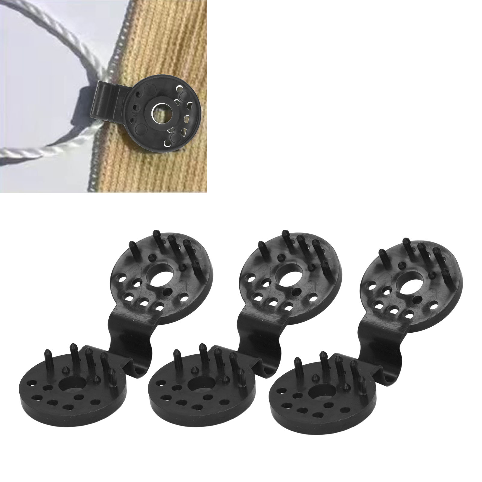 100 Stück Clips, Haken, Schlaufen Und Befestigungselemente Für Schattierungsnetze (schwarz)