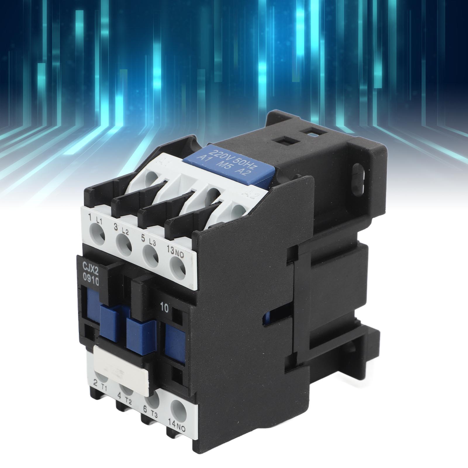 Cjx2-09 Ac110v 9a Drehstrom-niederspannungs-schalter Für Schienenmontage, Silberkontakte
