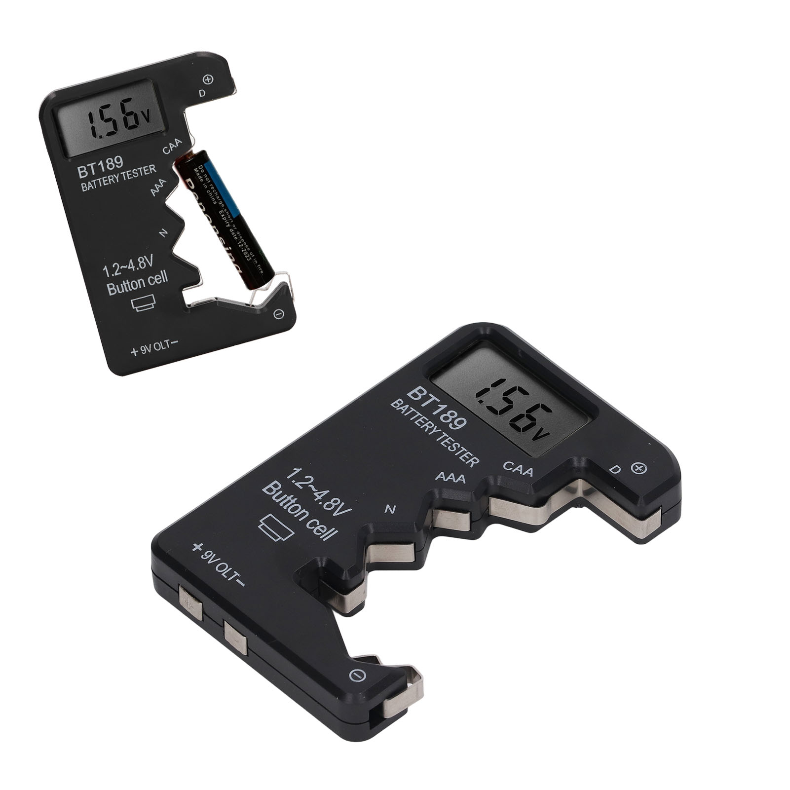 Dieses Batterietestgerät/ladegerät Dient Zum Testen Von C/aa/aaa/d/n/9v/6f22-batterien Und 1,5v/3v-knopfzellen (schwarz).