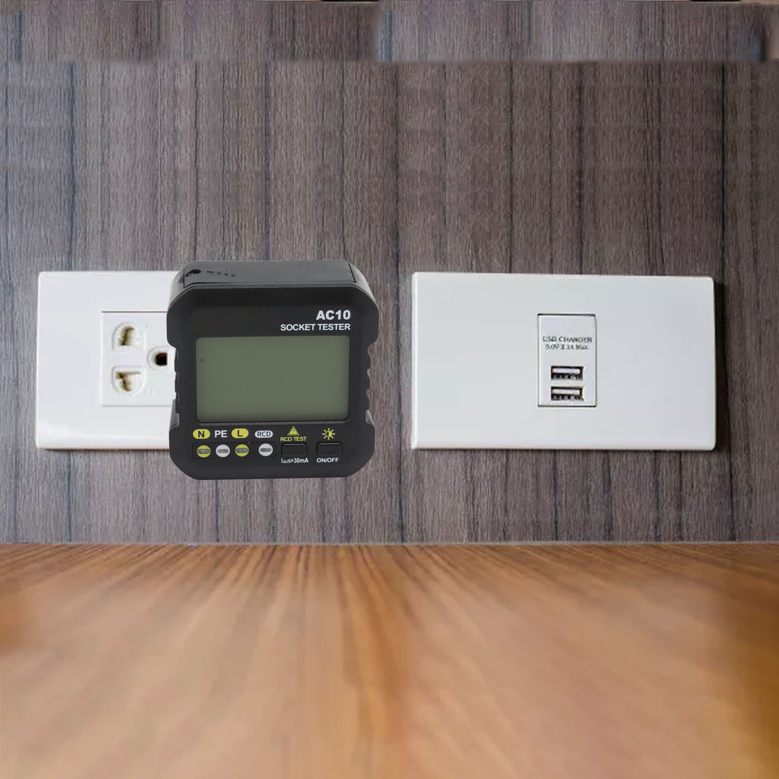 Aneng Steckerphasendetektor, Digitale Spannungsanzeige, Fehlerstromprüfer, Europäischer Standard 220 V