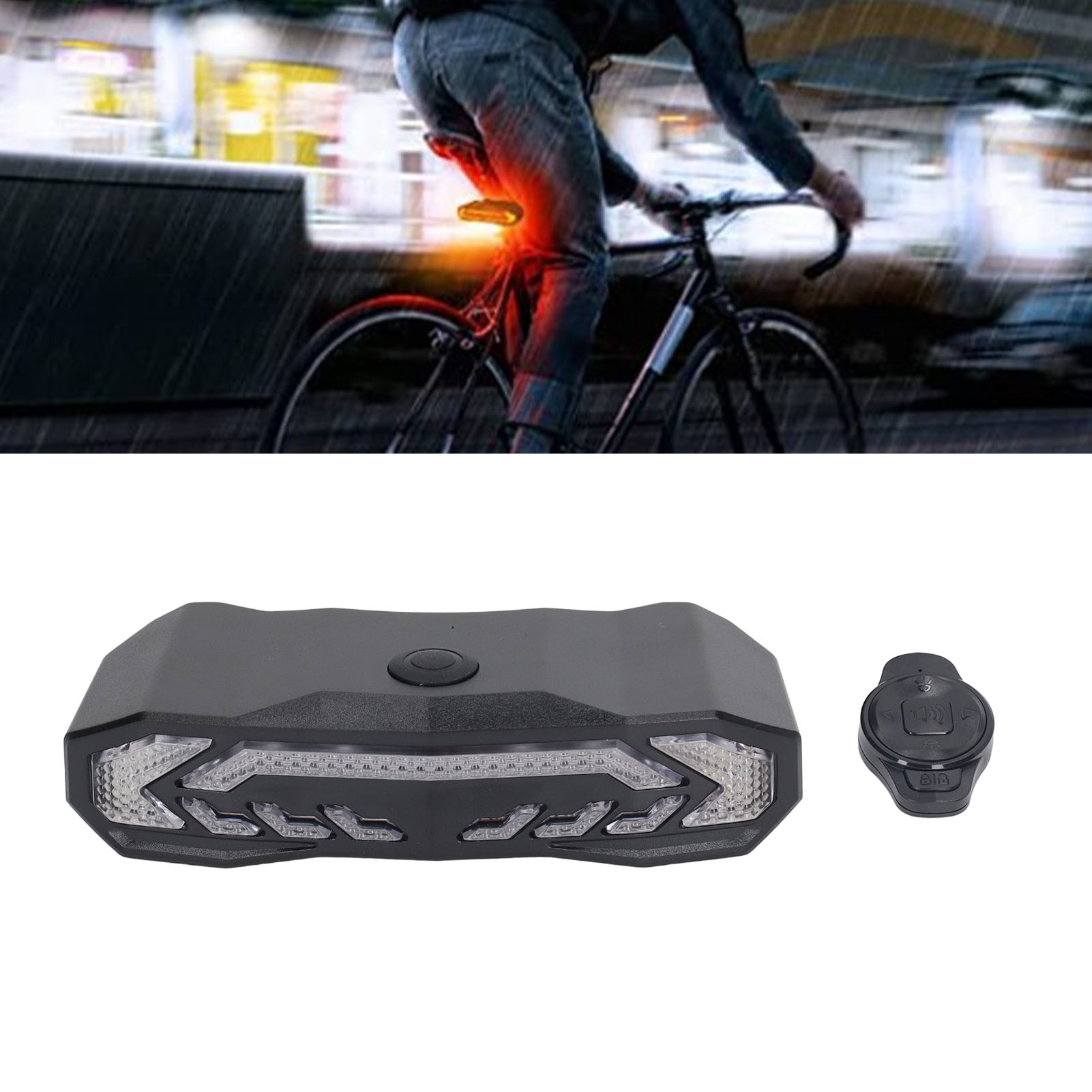 Intelligentes Fahrradrücklicht Mit Blinkern Und Bremslichtern, Fahrradhupe Mit Neuer Fernbedienung, Usb-wiederaufladbares Fahrradrücklicht, Ip65 Wasserdicht.