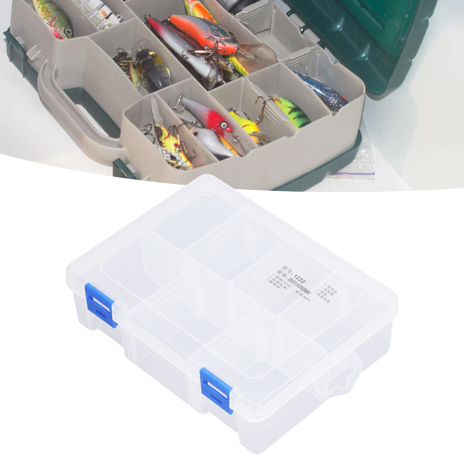 Aufbewahrungsbox 1222 Mit 7 Fächern Aus Transparentem Pp-kunststoff Für Elektronische Bauteile, Mit Trennwänden