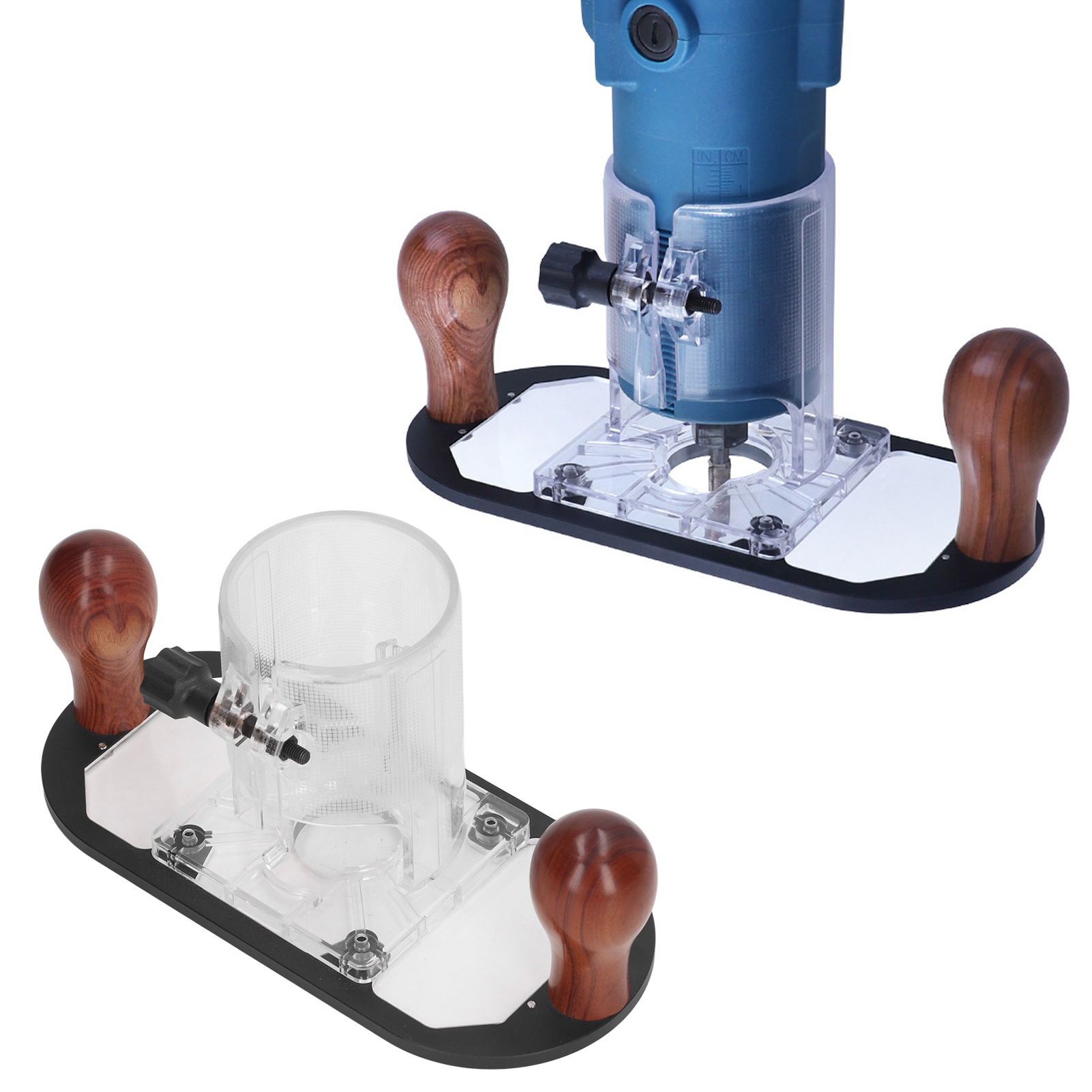 Modifizierte Fräsmaschine Mit Umgekehrter Basis, Transparente Abdeckung, Kleine Fräsmaschine Für Die Holzbearbeitung, Zubehör Für Multifunktionale Gravier-, Schnitz-, Fräs- Und Nutmaschinen