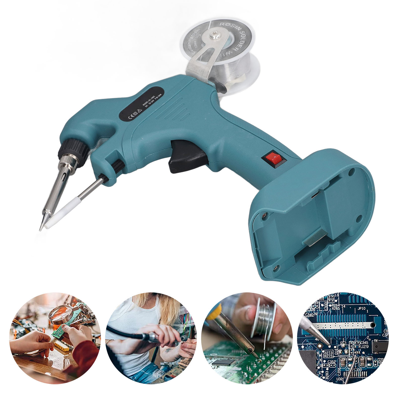 Makita 18v Wiederaufladbarer Lötkolben-satz Für Lithium-ionen-akkus, 30w, Mit Keramik-heizelement, 30-sekunden-schnellvorheizfunktion, Inklusive 50g 1,0mm Lötzinn Für Lötreparaturen.
