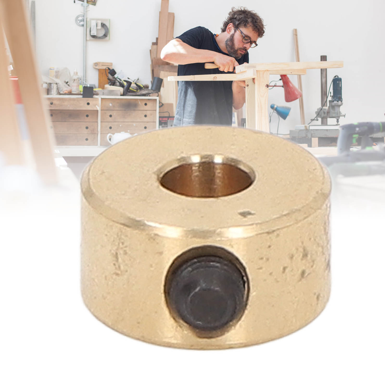 Endschalter Aus Messing Zur Schnellen Positionierung Und Arretierung Von Bohrern. Bohrwerkzeug Für Die Holzbearbeitung, Positionierung Von 6-mm-bohrern.
