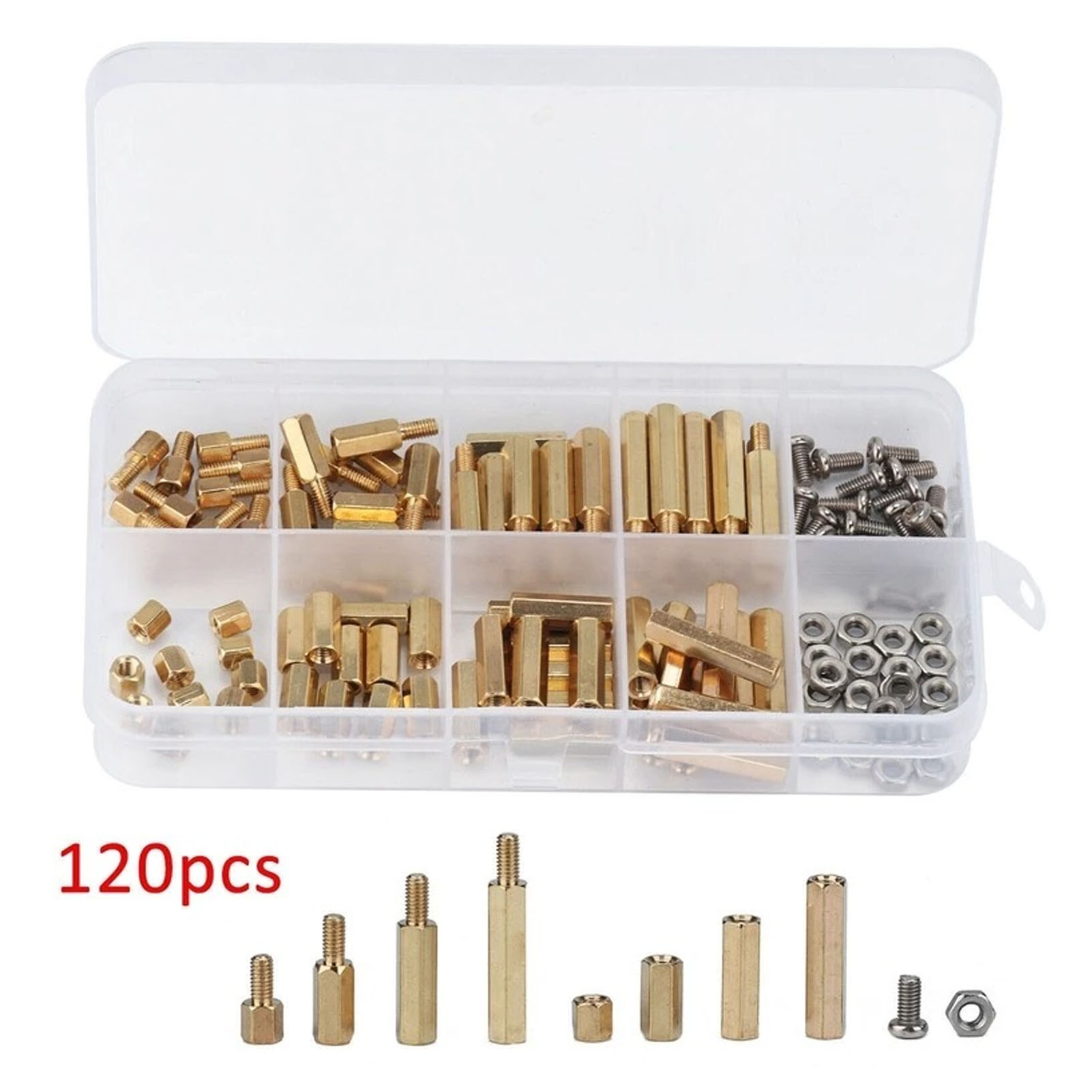 Set Mit 120 M3-messing-abstandshaltern, Innensechskantschrauben Und Zubehör (in Einer Schachtel)