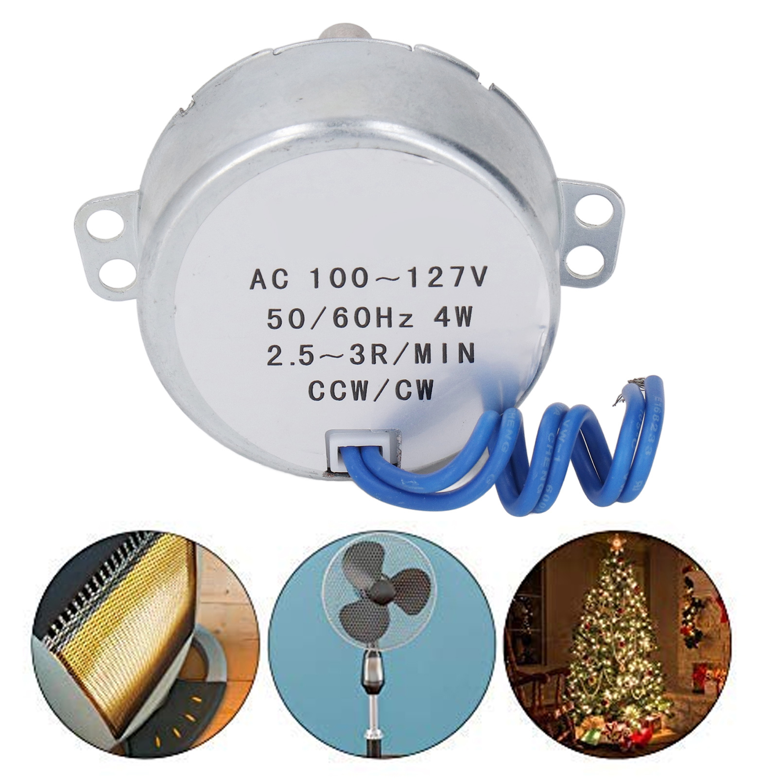 50tyc Synchronmotor, Ac100127v, 2,5-3rpm, Ccw/cw, Ca. 10cm Leiterdraht.