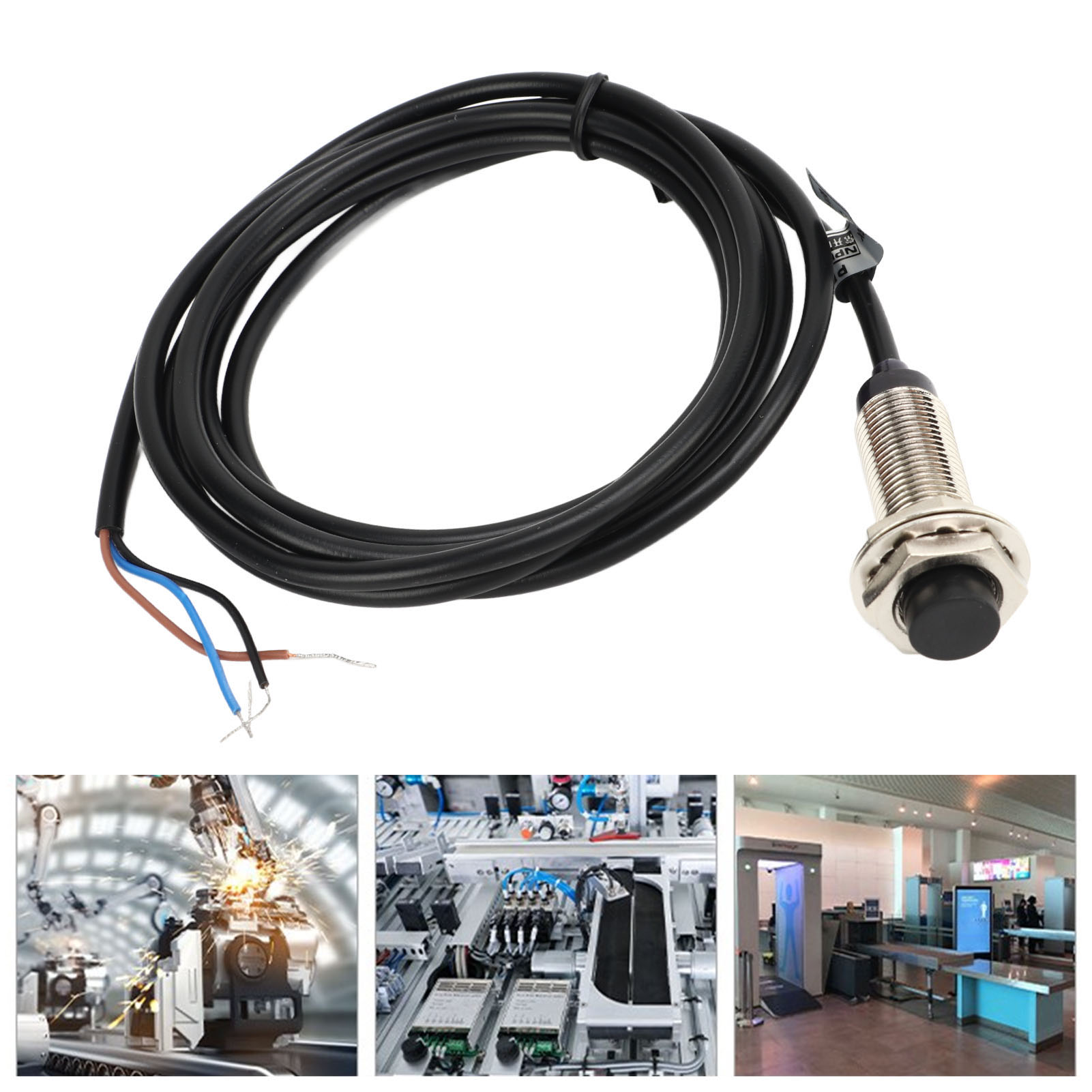 Berm@4 Sets Werden Pro Packung Verkauft, 12 Mm Durchmesser, Hochwertiger Induktiver Näherungsschalter Mit Metallgehäuse, Normalerweise Offener (no) Dreidraht-npn-dc-kontakt, 6-36 Vdc, 4 Mm Erfassungsa