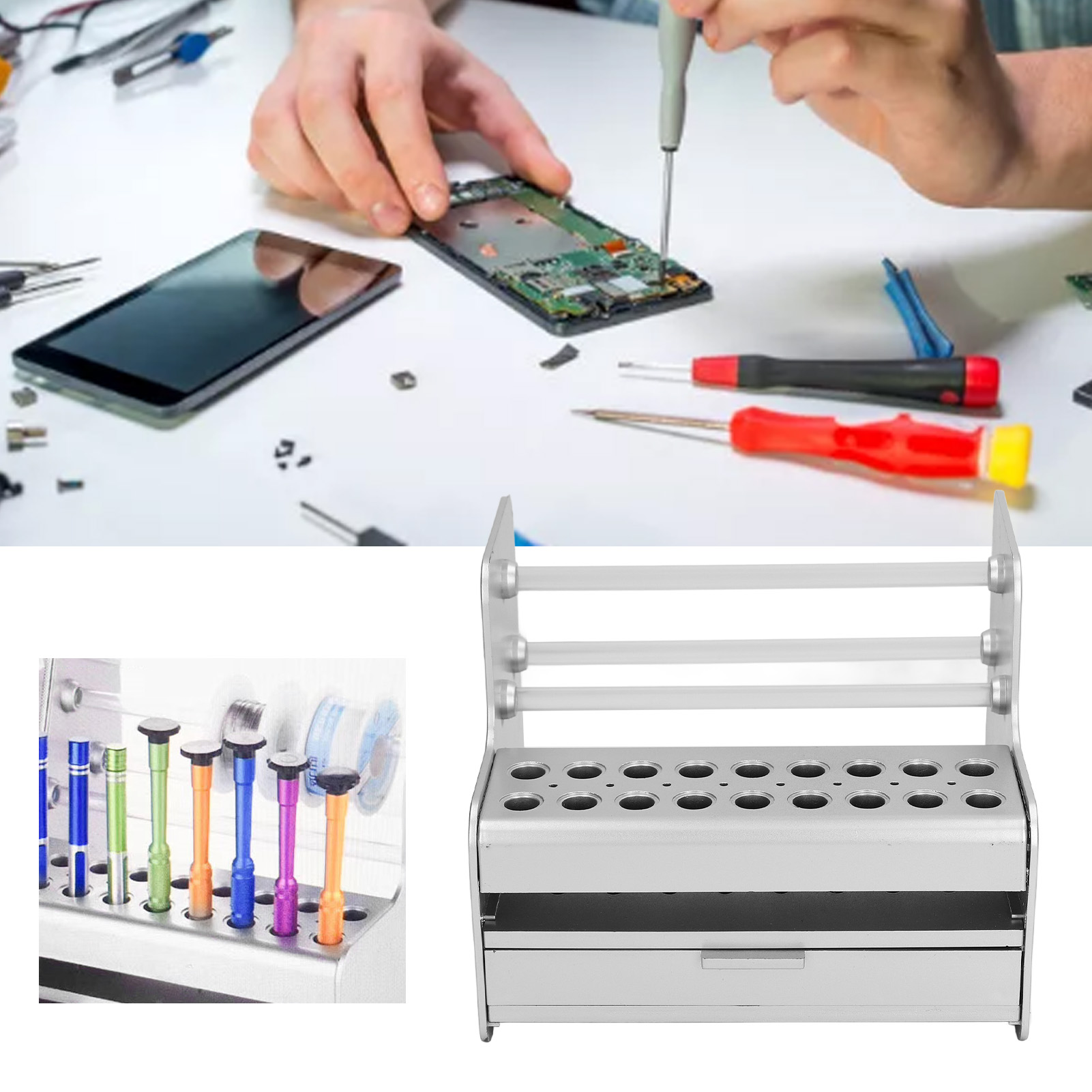 Aufbewahrungsbox Für Motherboard-reparaturteile, Komponentenbox, Werkzeugkasten Mit Schraubendreher Und Pinzette