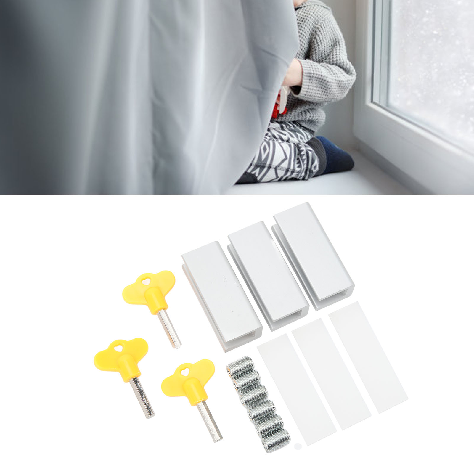 (dreiteiliger Fensterbegrenzer, Diebstahlsicherung Für Fenster, Bohrfreie Fenstersicherung, Fensterverriegelungsschlaufe, Kindersichere Einklemmsicherung, Diebstahlsicherung Für Schiebefenster)