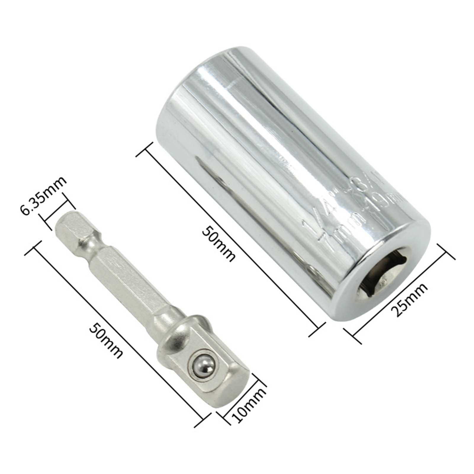 3-teiliger Mehrzweck-steckschlüsselsatz Mit Winkelbits, Magic Socket 7-19, Magic Socket Ratschensteckschlüssel, 105°-winkelbit, Magnetische Spule