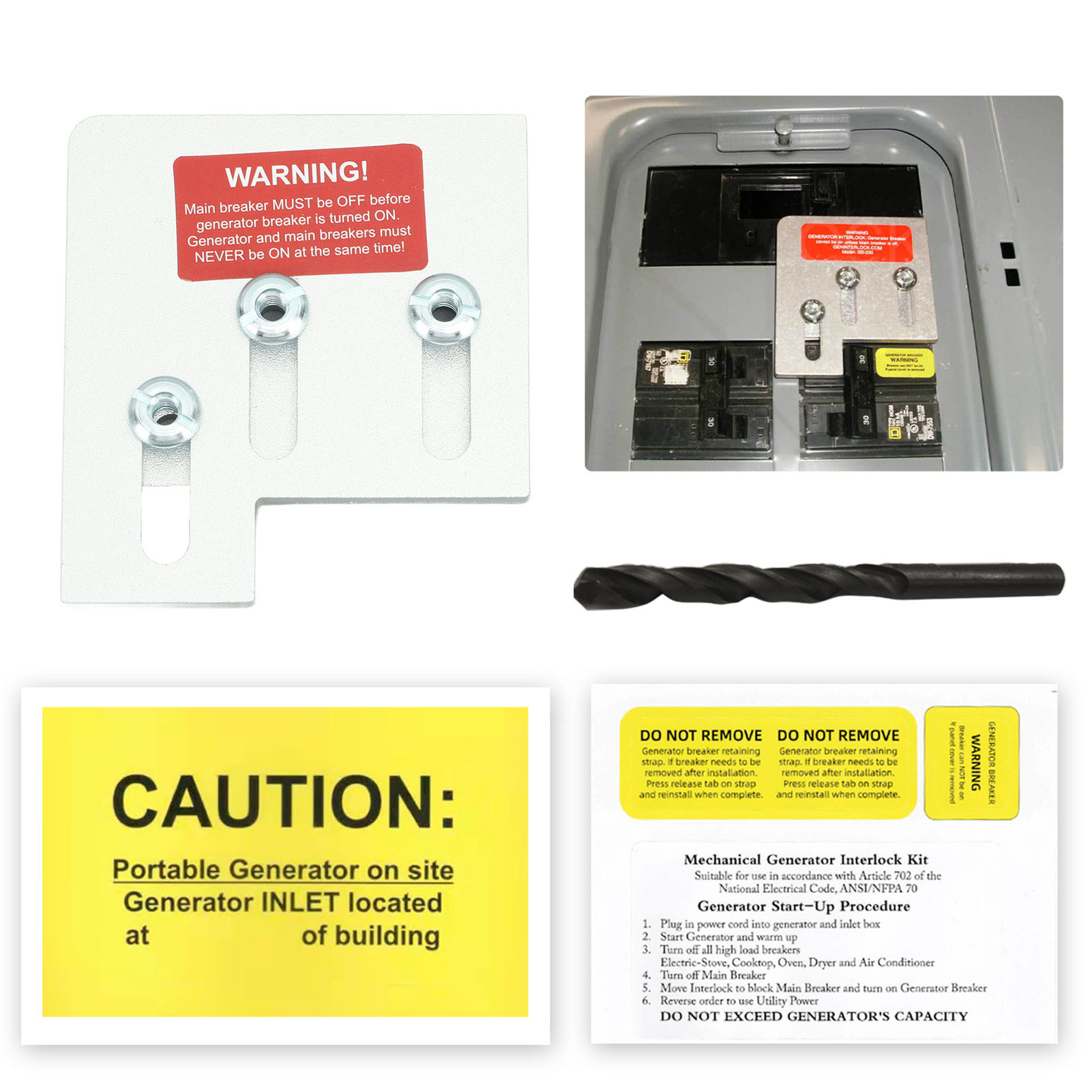 Die Generatorverriegelungskomponente Sd200a Ist Kompatibel Mit 150- Oder 200-ampere-square-dqo- Oder Homeline-panels Und 1 3/8-zoll-leistungsschaltern.
