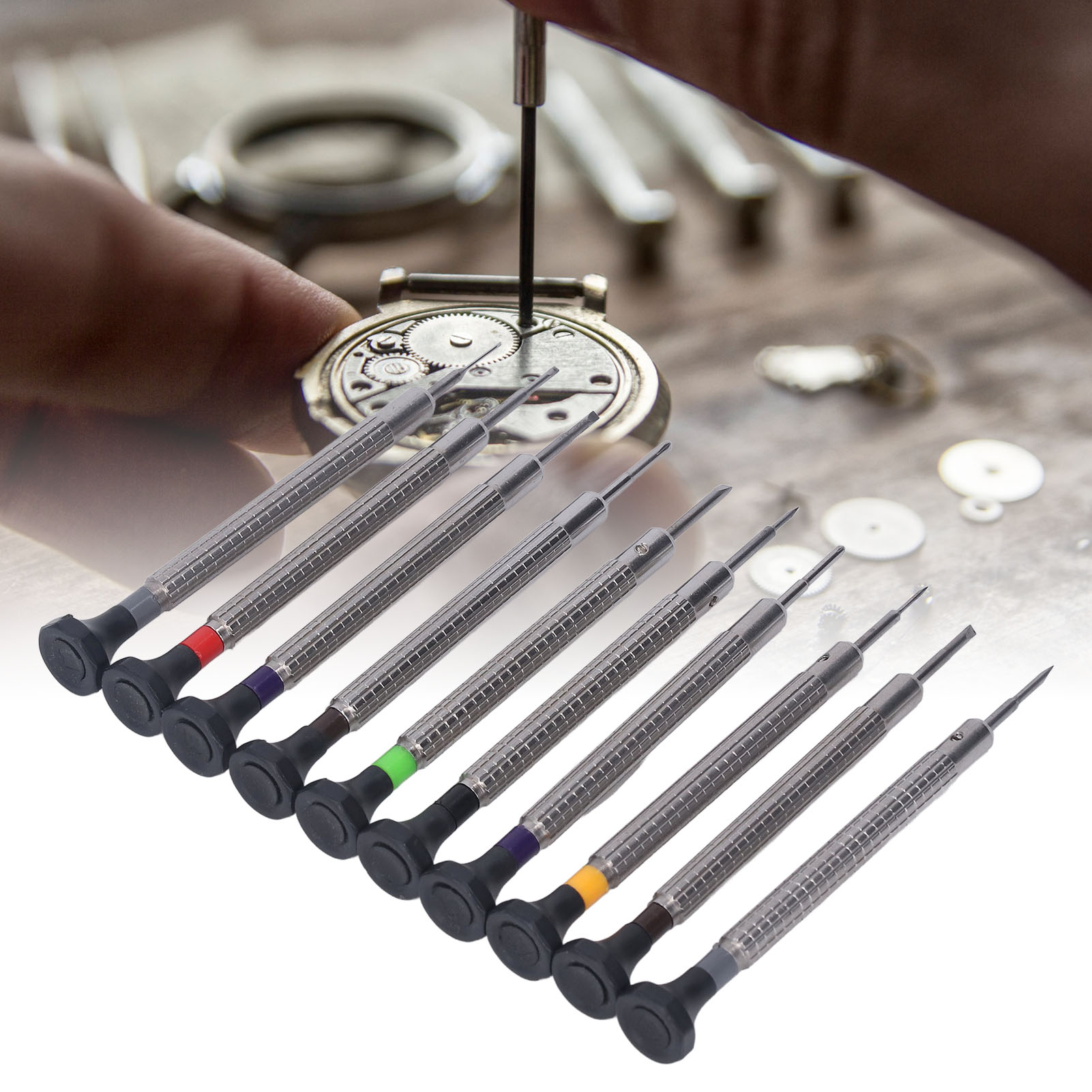 10-teiliges Uhrenreparatur-werkzeugset, Präzisions-handschraubendreher-set