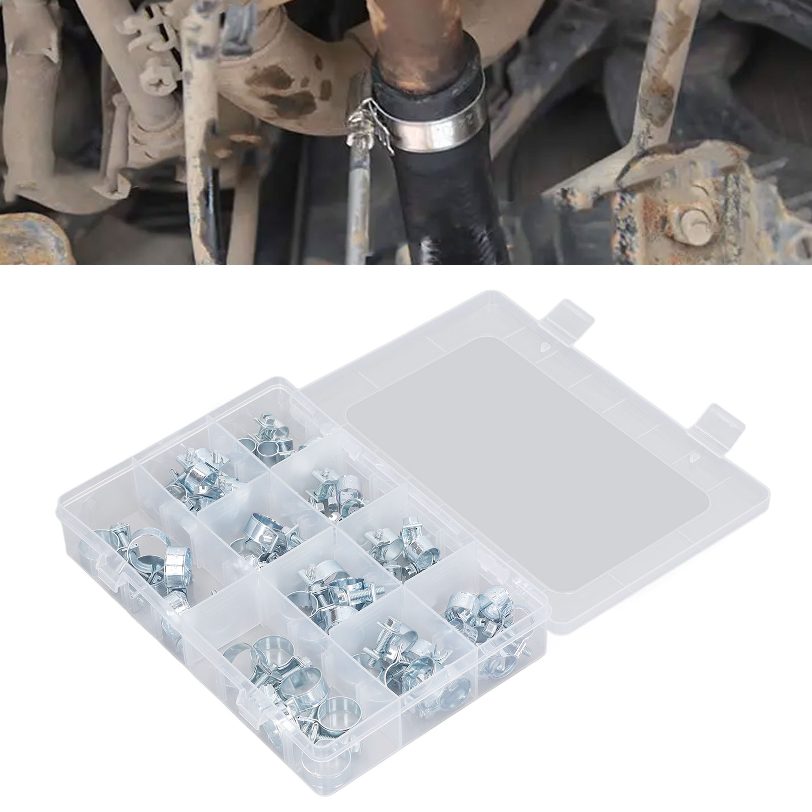 Packung Mit 60 Mini-schlauchschellen Aus Verzinktem Stahl, Rohrverbindern, Robusten Schlauchschellen Nach Europäischer Art, Doppelohrschellen