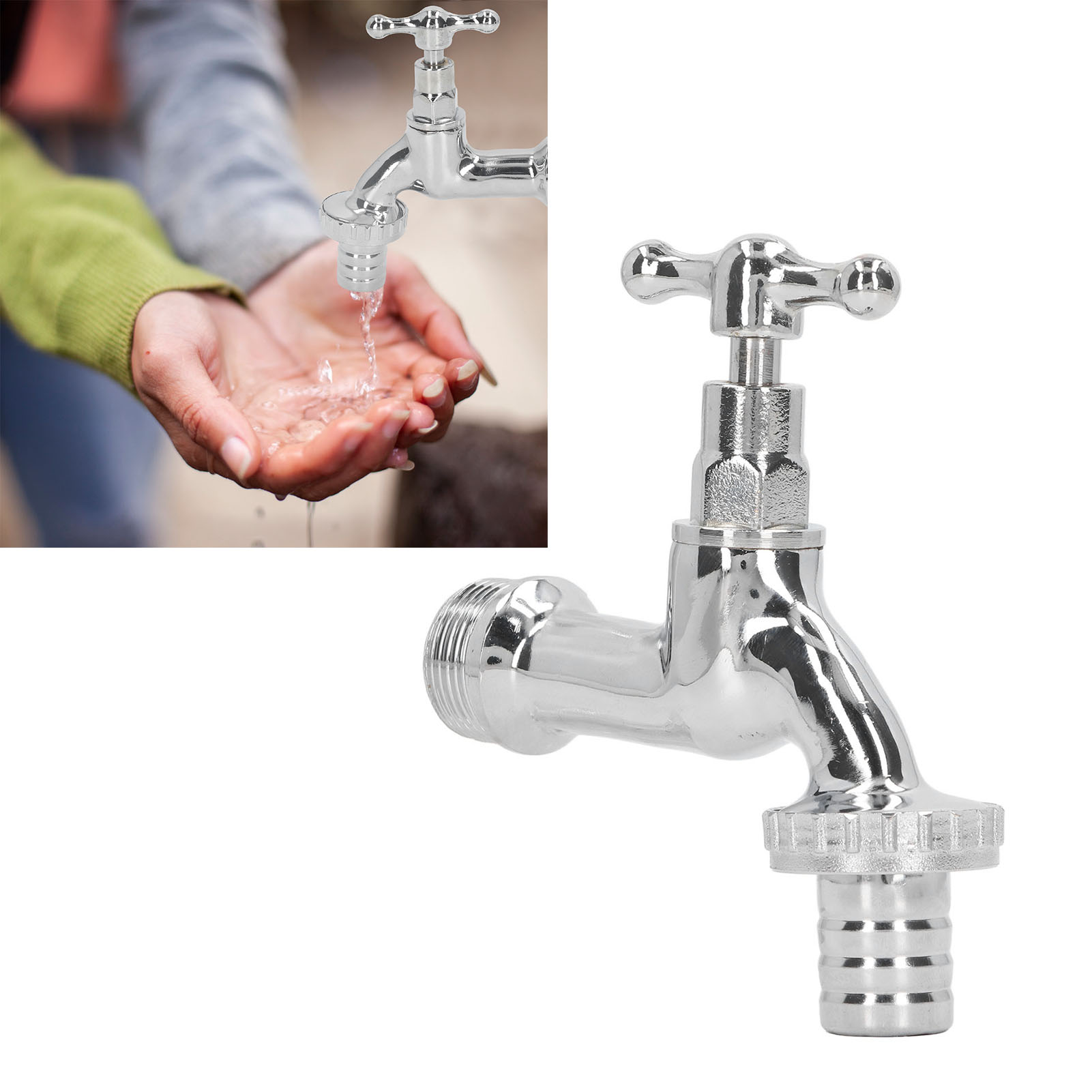 Messinghahn Zum Anschluss Eines Waschmaschinenschlauchs, Zum Autowaschen, Zum Bewässern Von Pflanzen Wasserhahn Mit Langsamem/schnellem Durchfluss