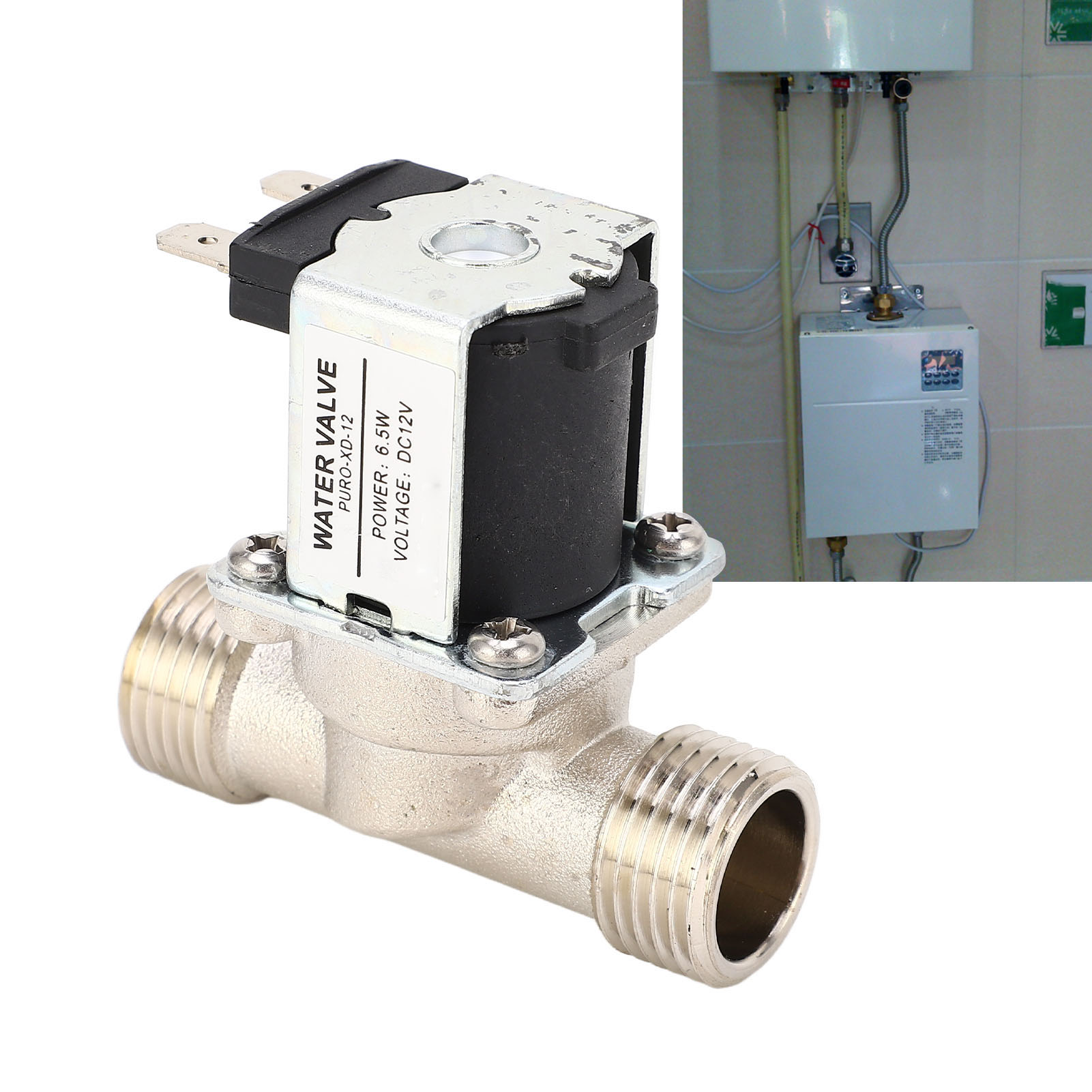 Einlass-/auslass-magnetventil, Energiesparendes Zubehör Für Wasserspender Aus Edelstahl, 4-punkt-ventil, 12 V, Normalerweise Geschlossen.