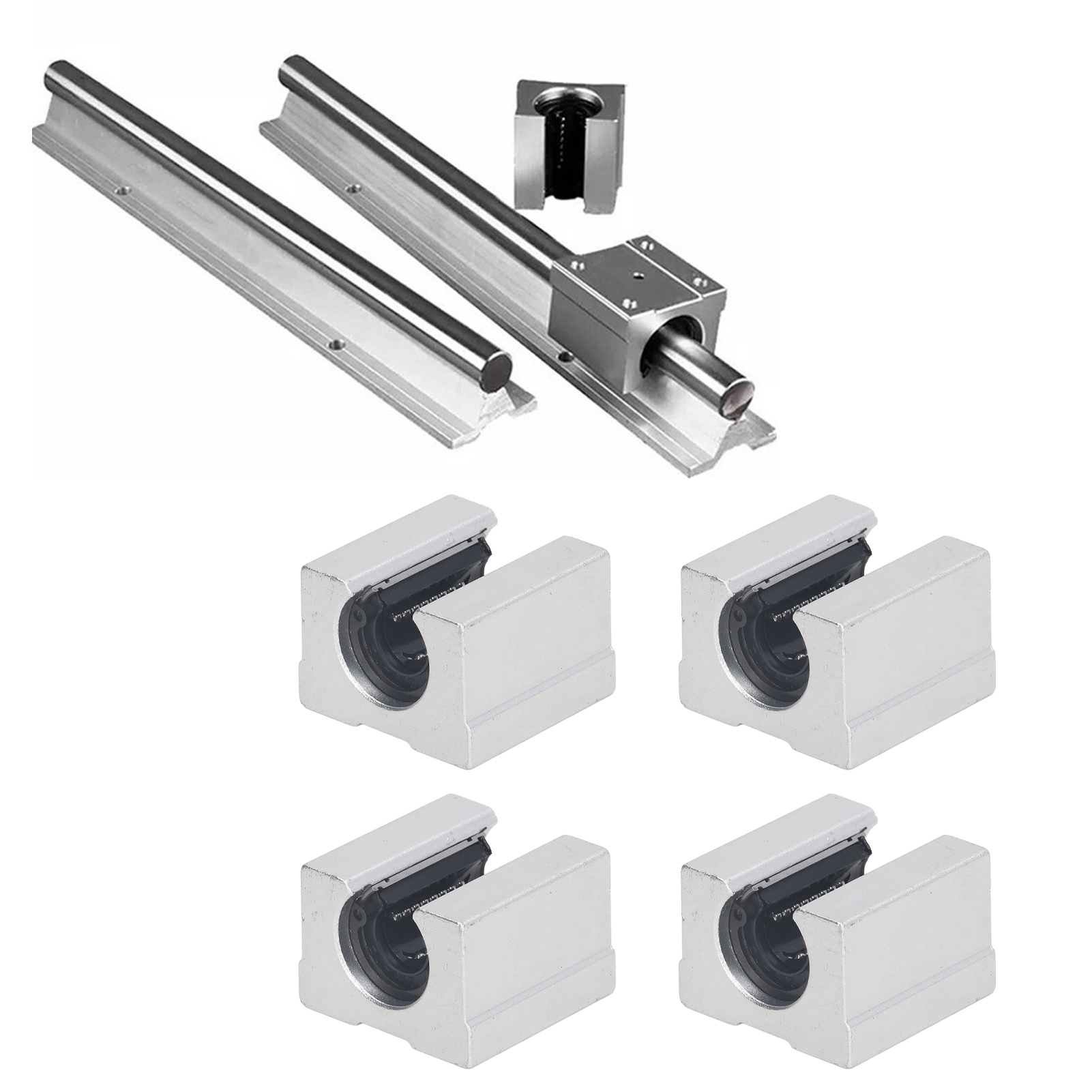 Sbr12uu Aluminium-gleitblock Mit Offenem Linearen Gleitblock Und Aluminium-führungsschienen-lagergehäuse