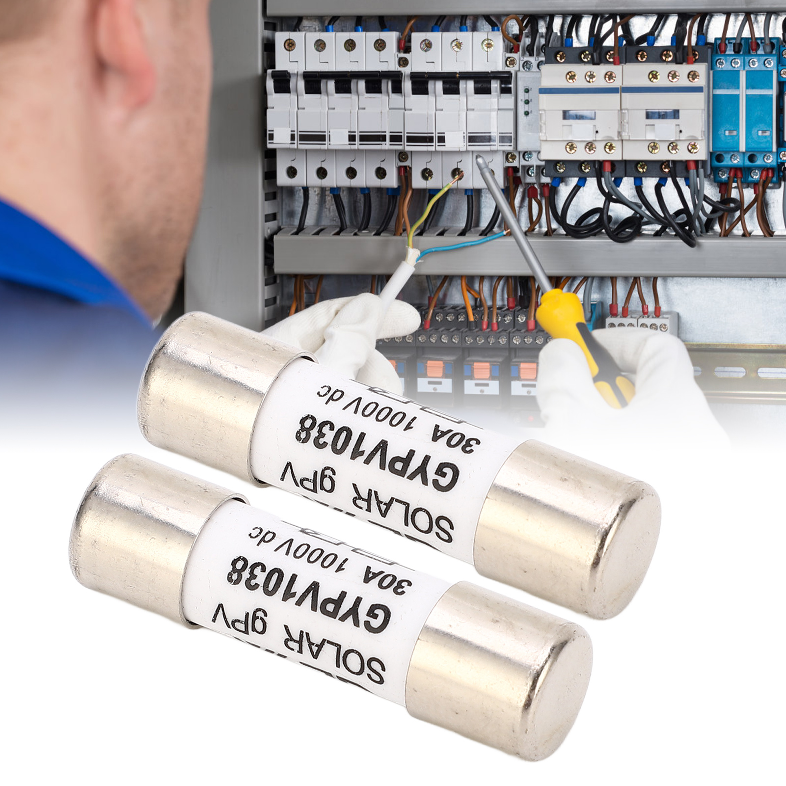 Gypv-1038 1000vdc 30a Dc-sicherung Mit Photovoltaikkern, Paarweise Erhältlich.