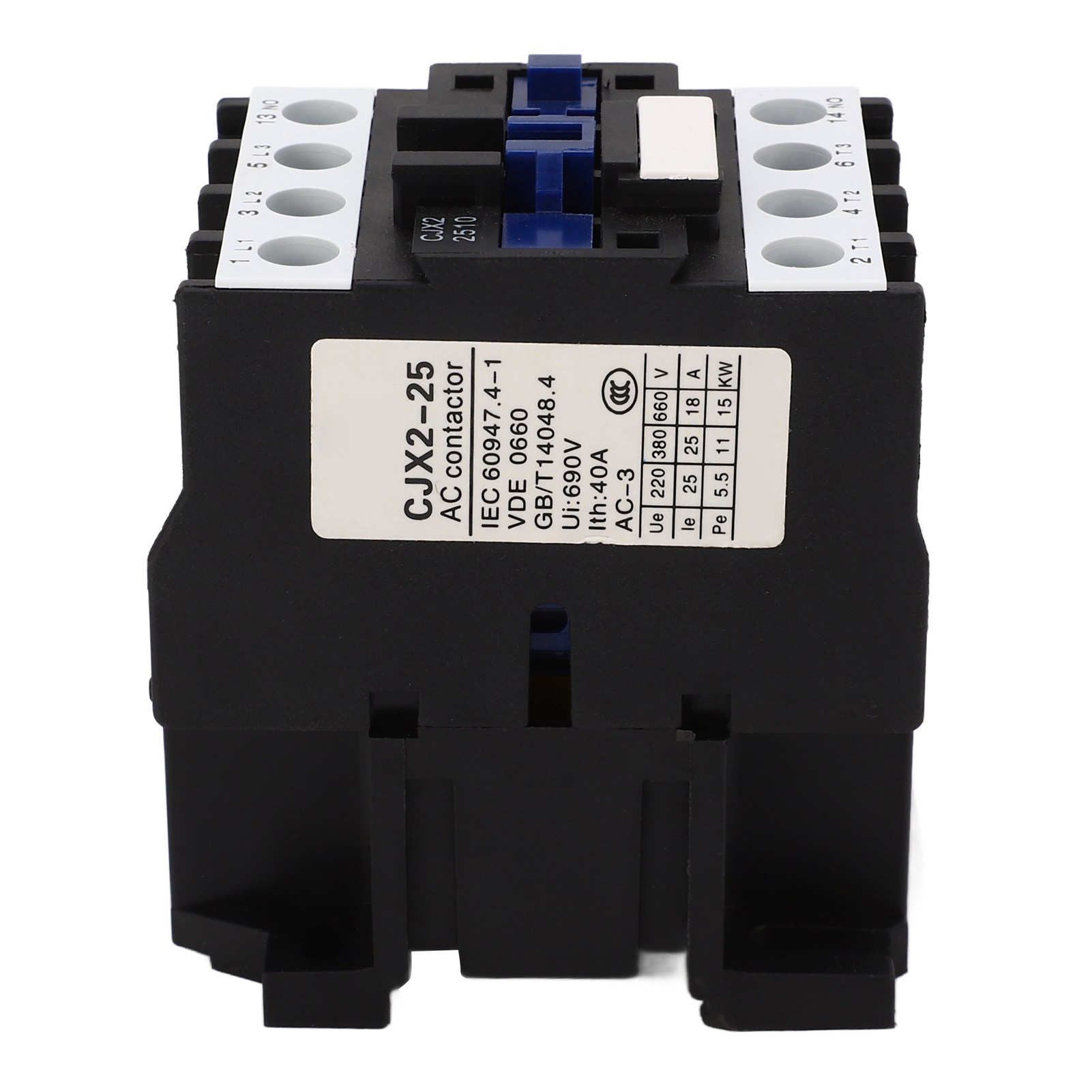 Cjx2-2510 Ac380v 25a Schütz Mit Silberkontaktspule, Dreipolig, 3p, No, Für 35 Mm Din-schiene
