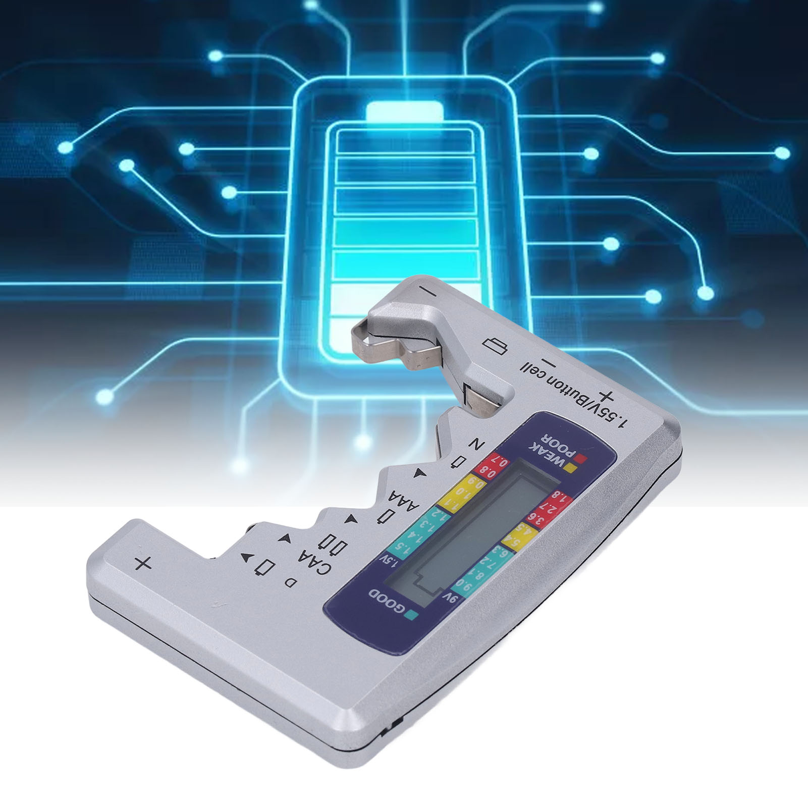 Das Digitale Batterievoltmeter Kann 1,5-v- Und 9-v-batterien (silber) Messen.