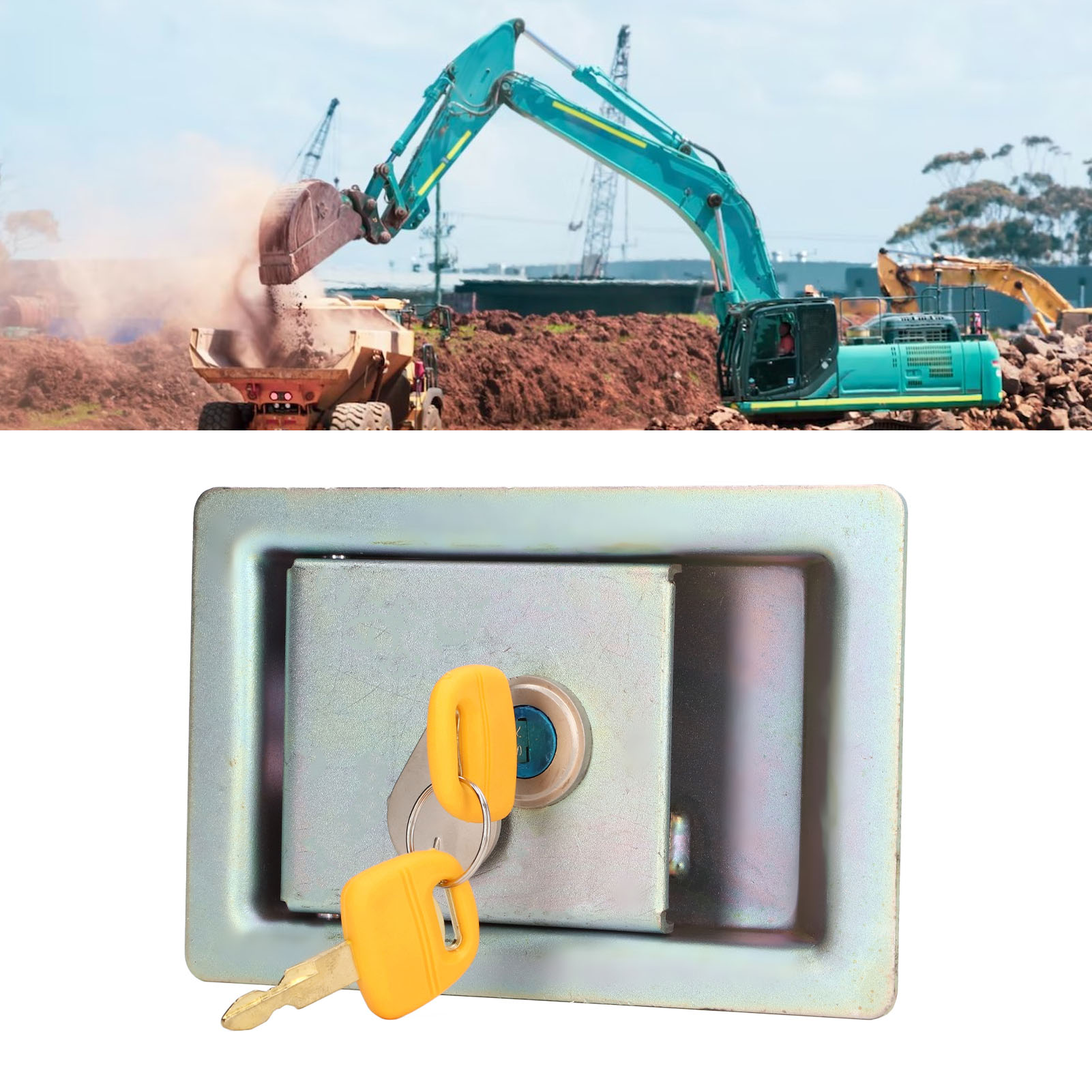 Seitliches Türschloss Mit 2 Schlüsseln, Kompatibel Mit Den Kobelco-modellen Sk120, Sk200, Sk210, Sk230 Und Sk260-6-8.