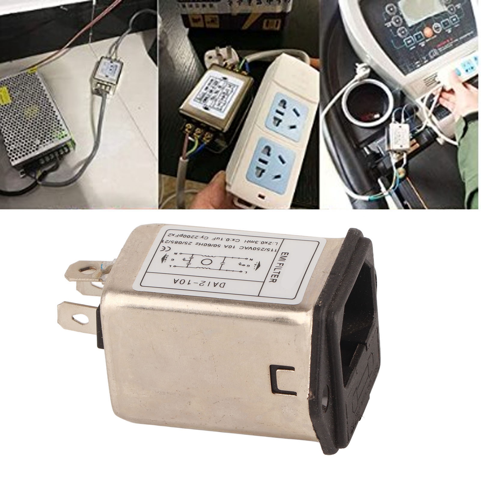 Doppelsicherungssteckdose, 2-in-1-design, Dai2-10a, Emi-netzfilter, 115/250v 50/60hz, Geeignet Für Flachbildfernseher, Kassensysteme Und Massagesessel.