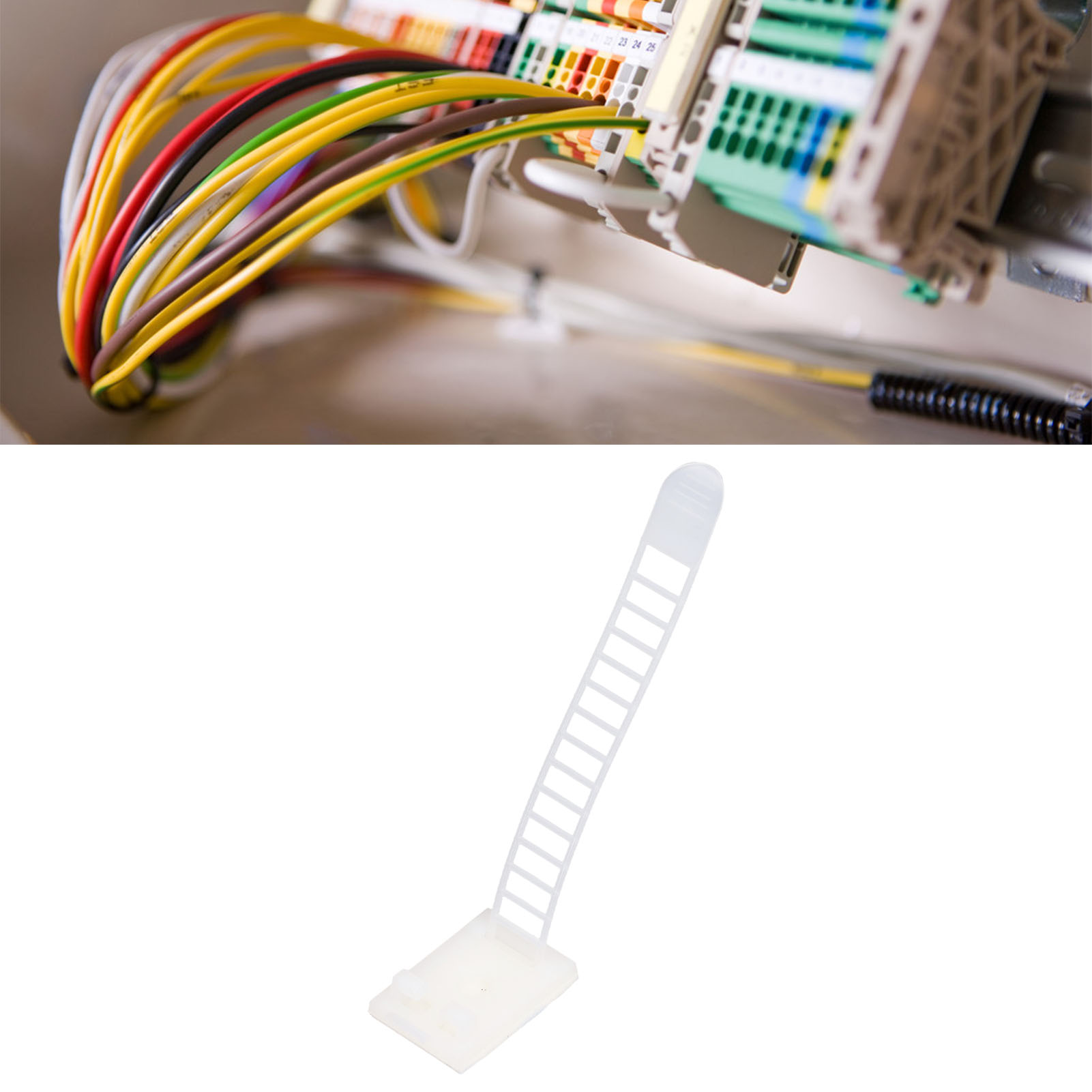 Cl-3 Verstellbarer, Selbstklebender Kabelbinder, Bündelhalter, Kabelmanagement-clip, Weiß