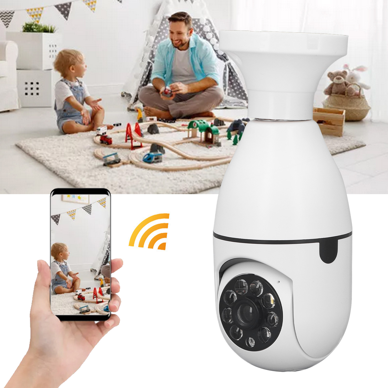 Intelligente 100-w-glühbirne Mit Nachtsichtfunktion, Wlan-fernbedienung, E27-sockel, 110–240 V