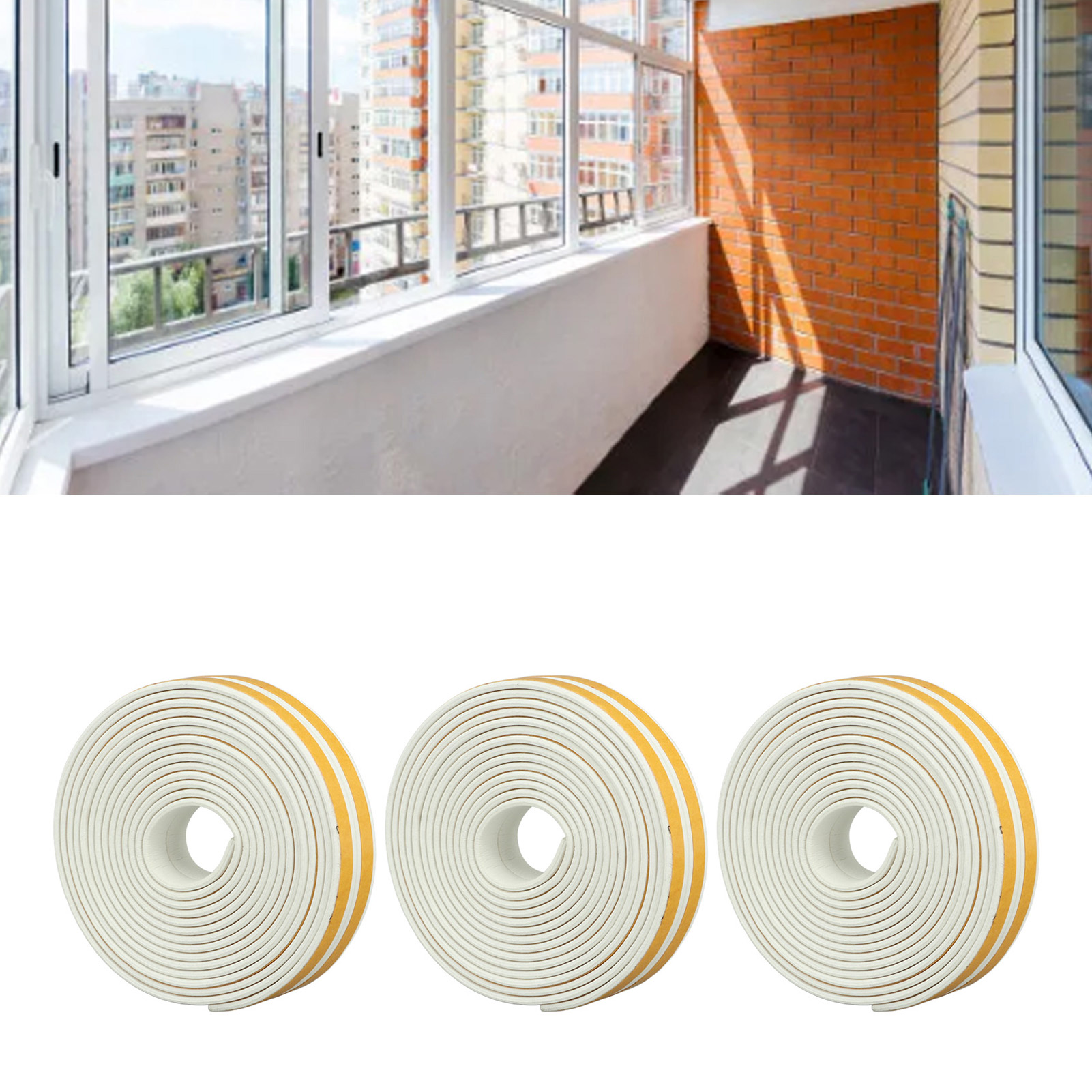 Sechs 923000 Mm Dichtungsstreifen, Dichtungswerkzeuge, Weiße Selbstklebende Streifen Für Fenster- Und Türfugen Sowie Unterseiten.