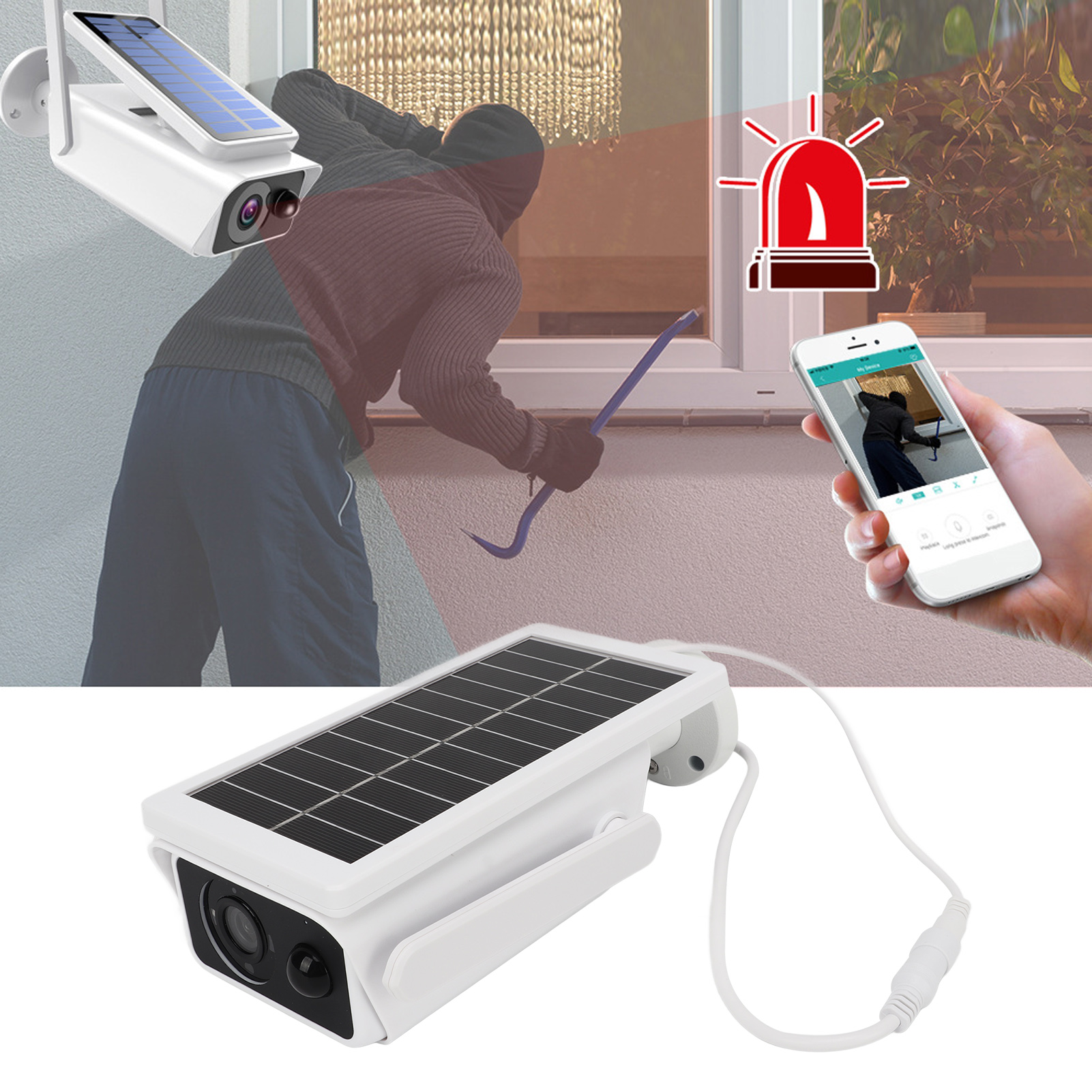 Stromverbrauchsarme, Solarbetriebene Drahtlose Überwachungskamera, Hohe Auflösung, Für Den Außenbereich Geeignet, Wasserdicht, Schwenk- Und Neigbar, Infrarot-nachtsicht Mit Großer Reichweite.