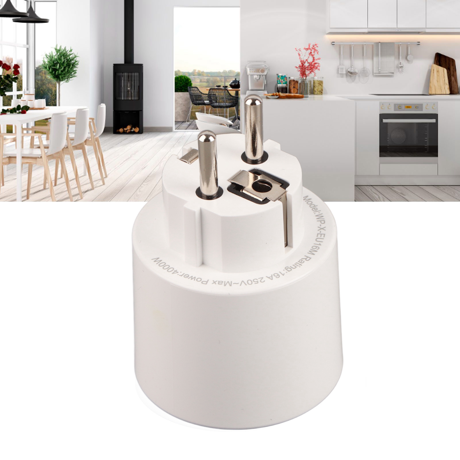 Graffiti Moeswp-x-eu16m Wlan-stecker, Europäischer Rundstecker, 4000 W, Fernsteuerung Über App, Timer, Drahtloser Stecker, Europäischer Standard 250 V Max.