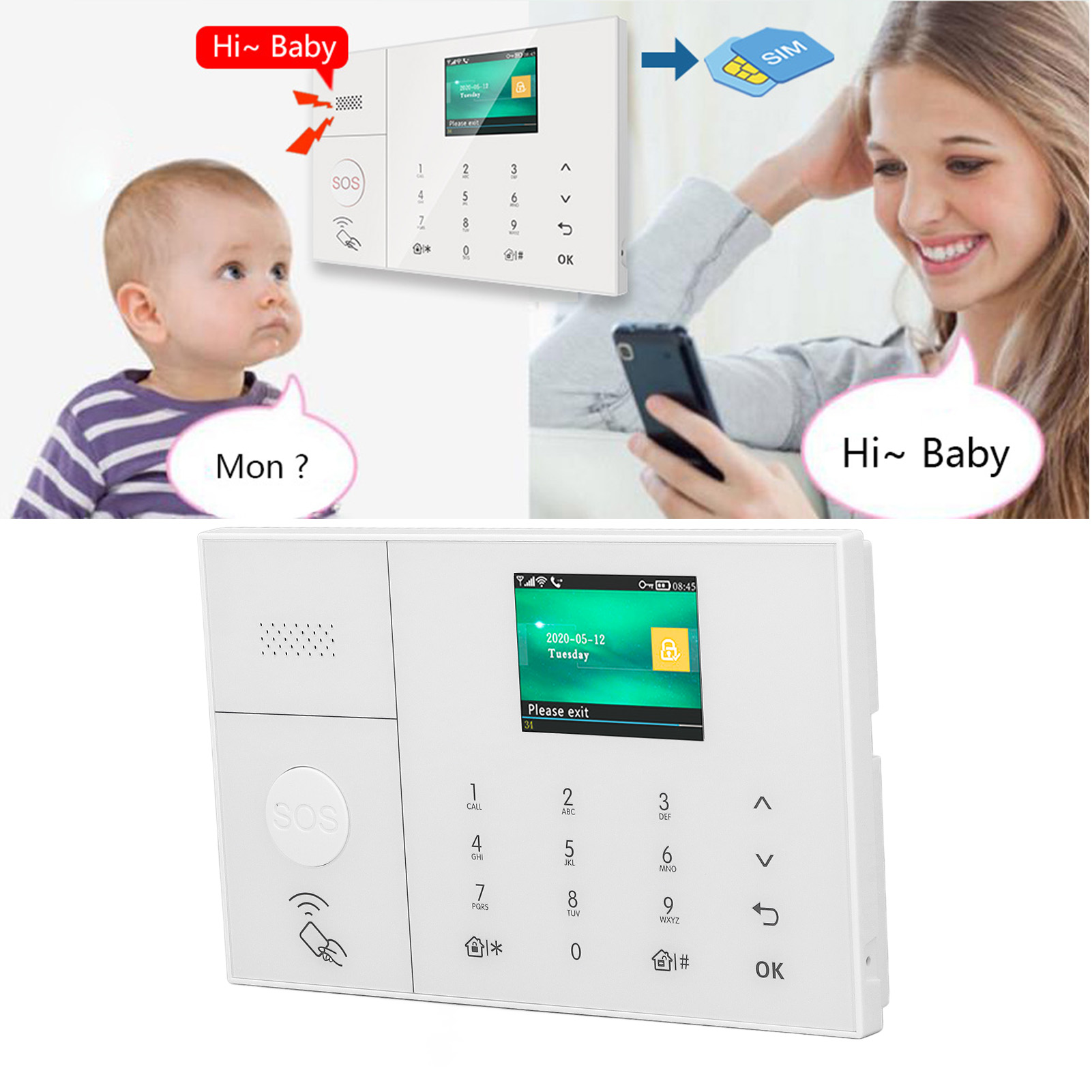 Tuya Hausautomatisierungssteuerung Mit Dualem Gsm/wi-fi-netzwerk-diebstahlalarmsystem, Pir-bewegungsmelder, Fernbedienung Und Tür-/fensterdetektor.