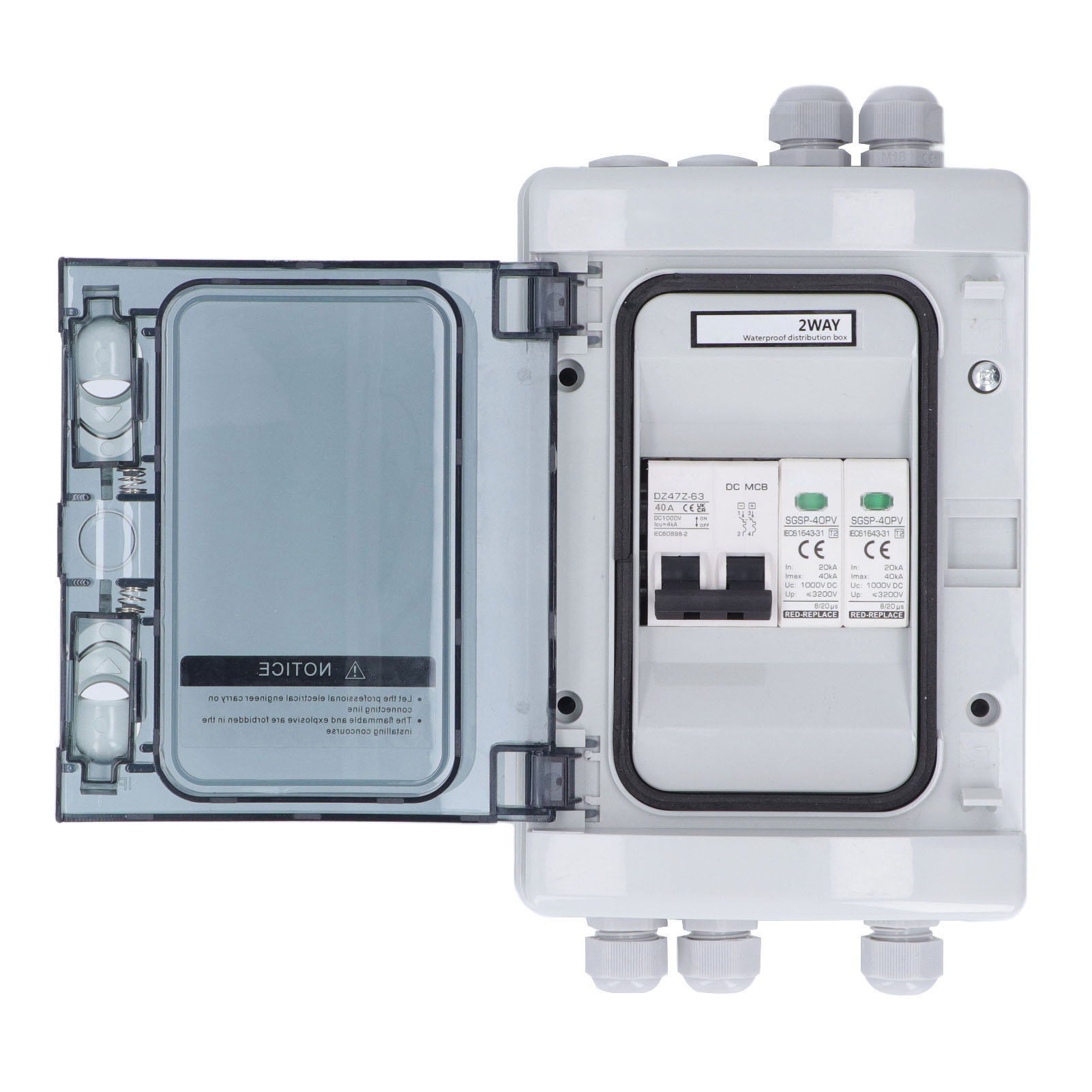 40a Dc 1000v Photovoltaik-trennschalter Mit Blitzschutz, Ip65, Verteilerkasten Mit Miniatur-dc-leistungsschalter, Solarmodul-kombinationskasten.